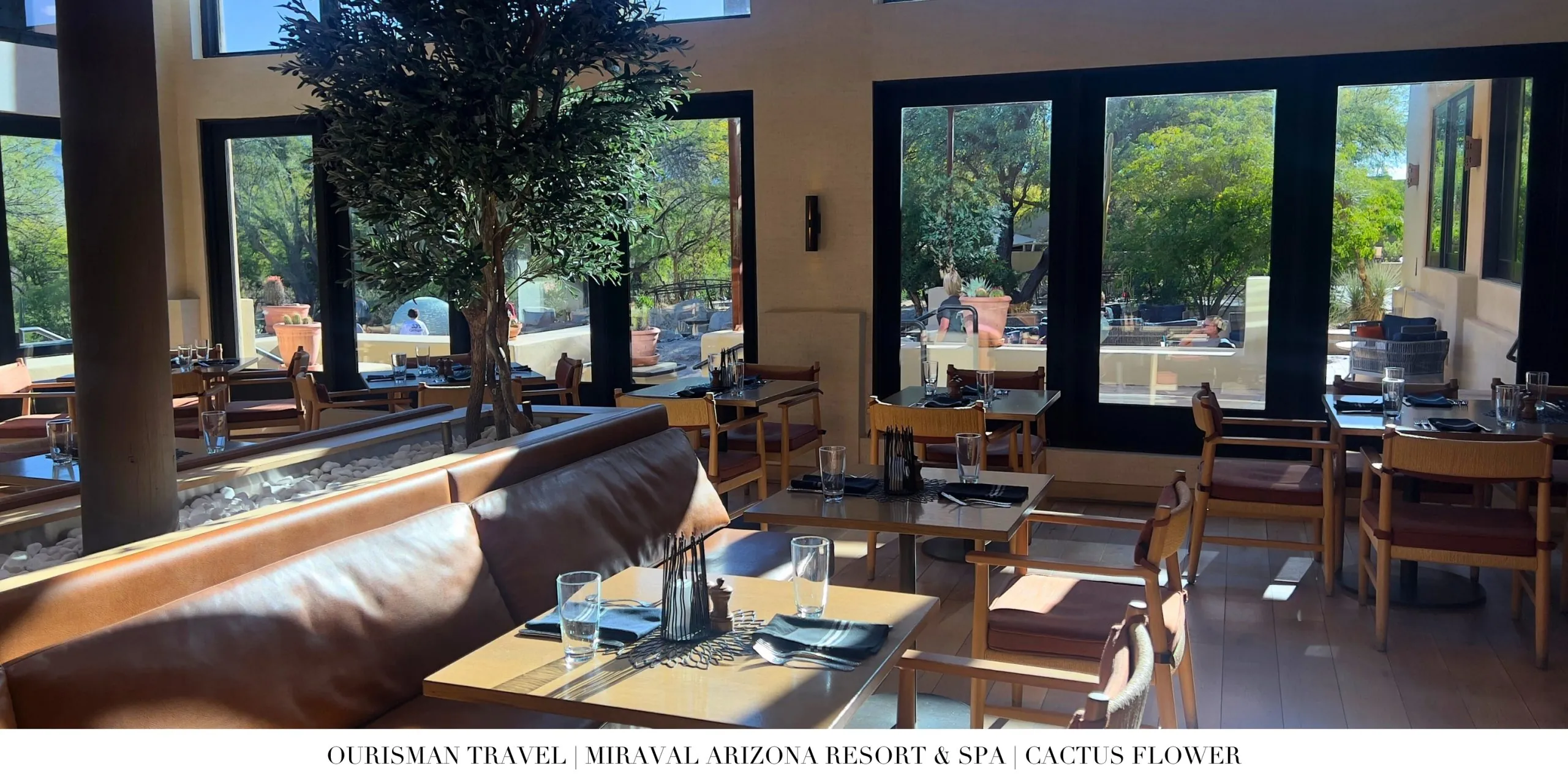 Main dining room inside Cactus Flower restaurant at Miraval Arizona Resort