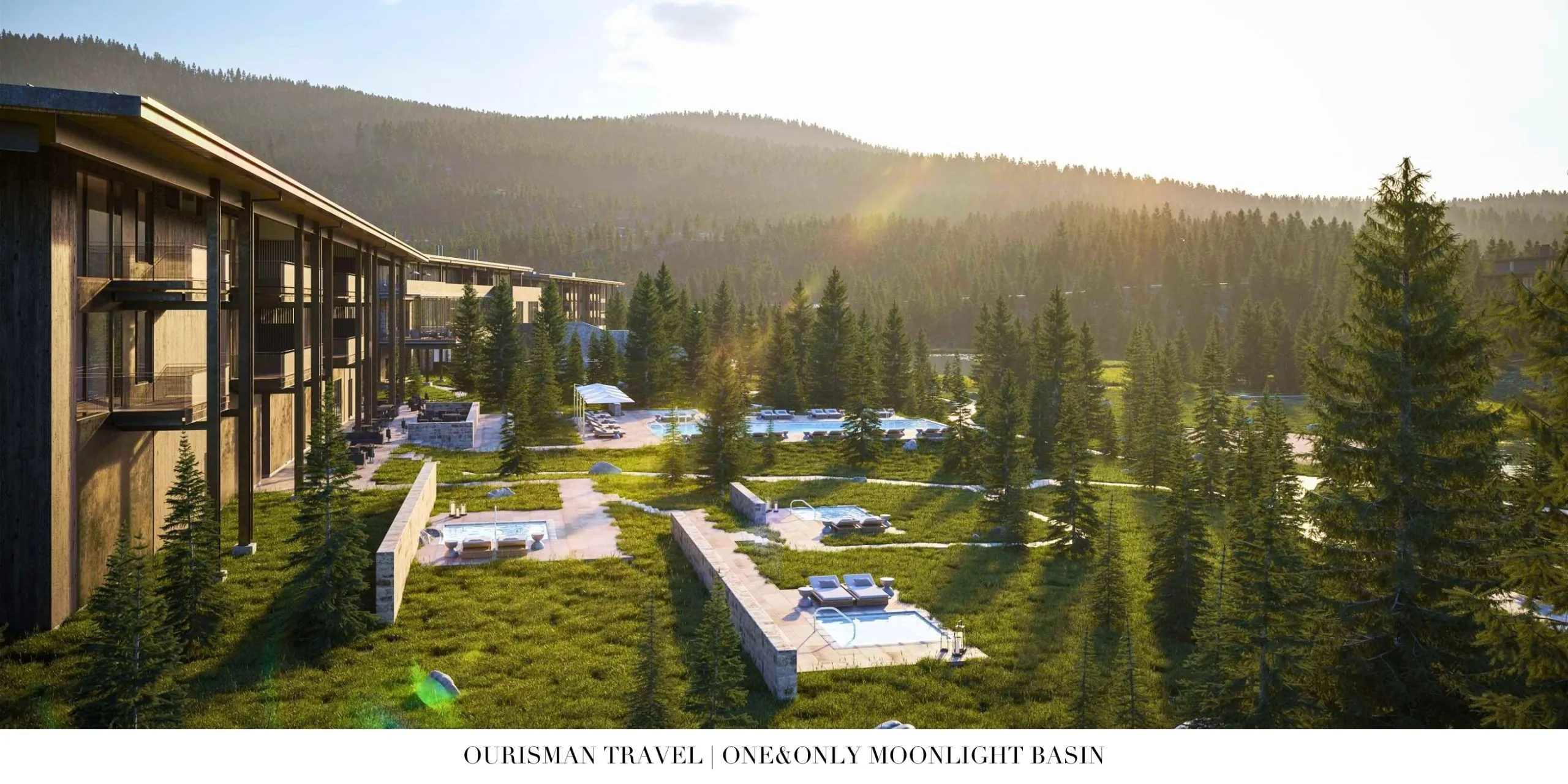 Luxury mountain resort setting at One&Only Moonlight Basin with ski-in, ski-out access and expansive open landscapes.