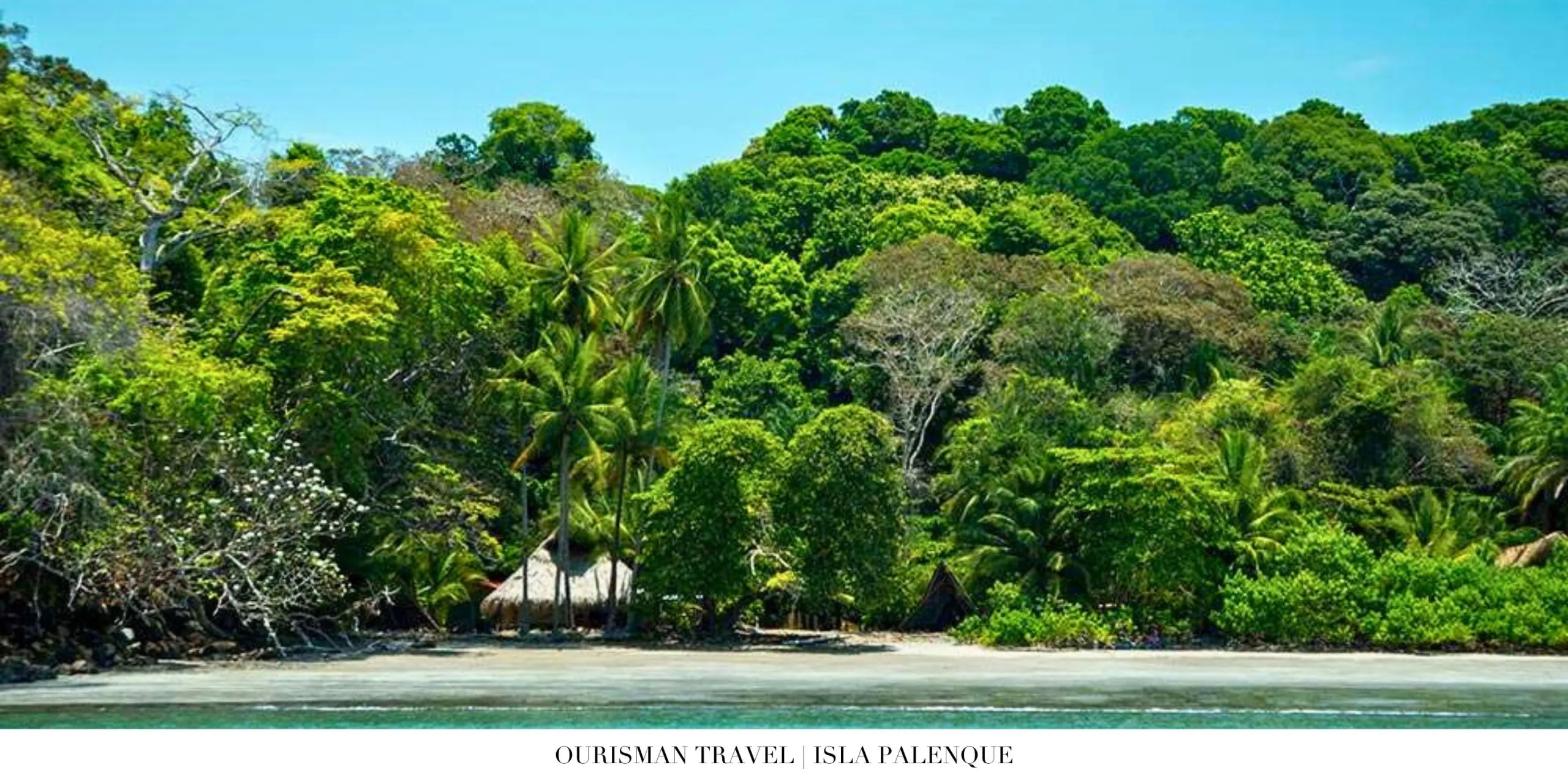 Aerial view of Isla Palenque Resort and pristine Panamanian coastline