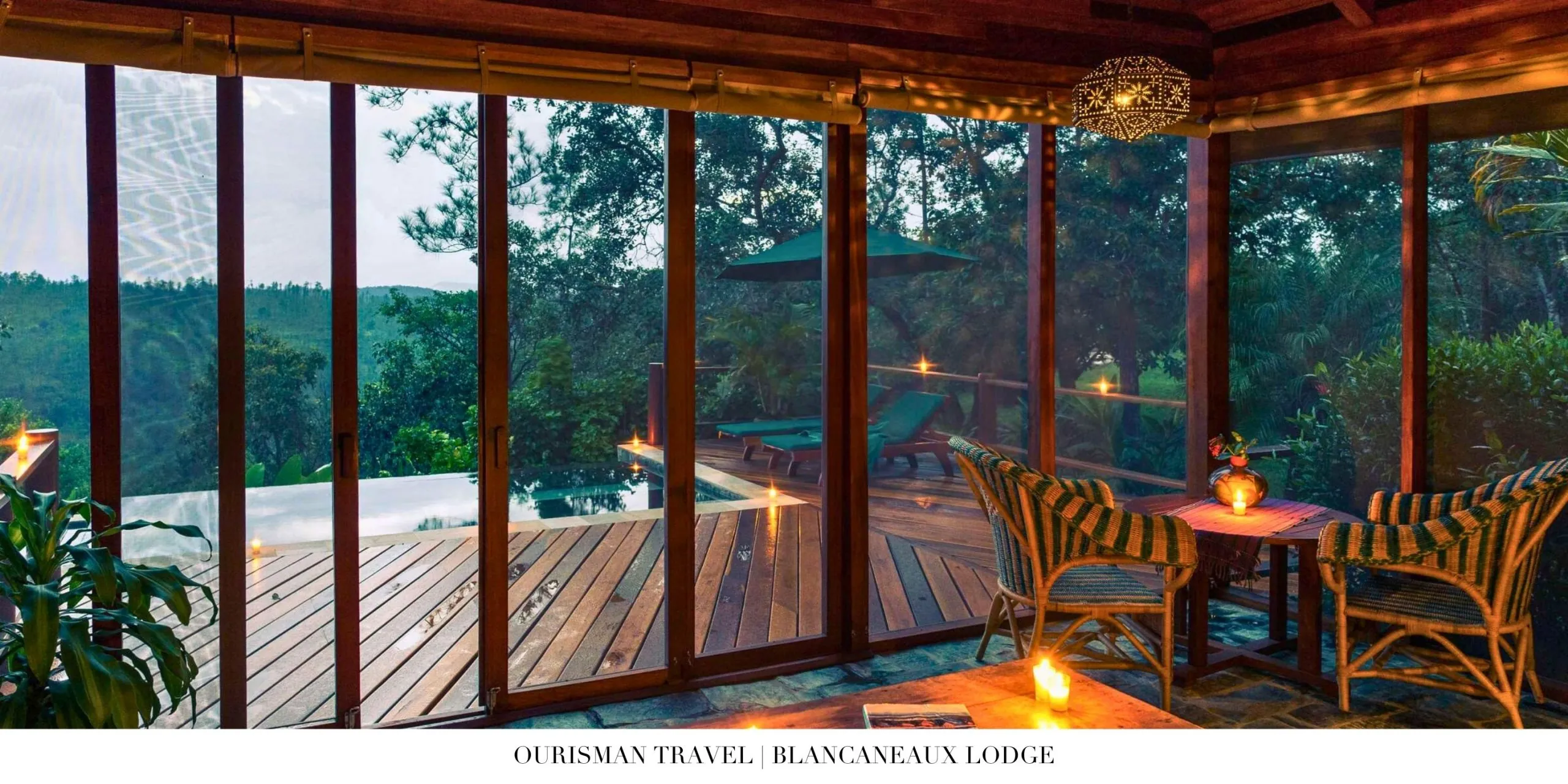 Luxury jungle lodge suite at Blancaneaux Lodge with rainforest views