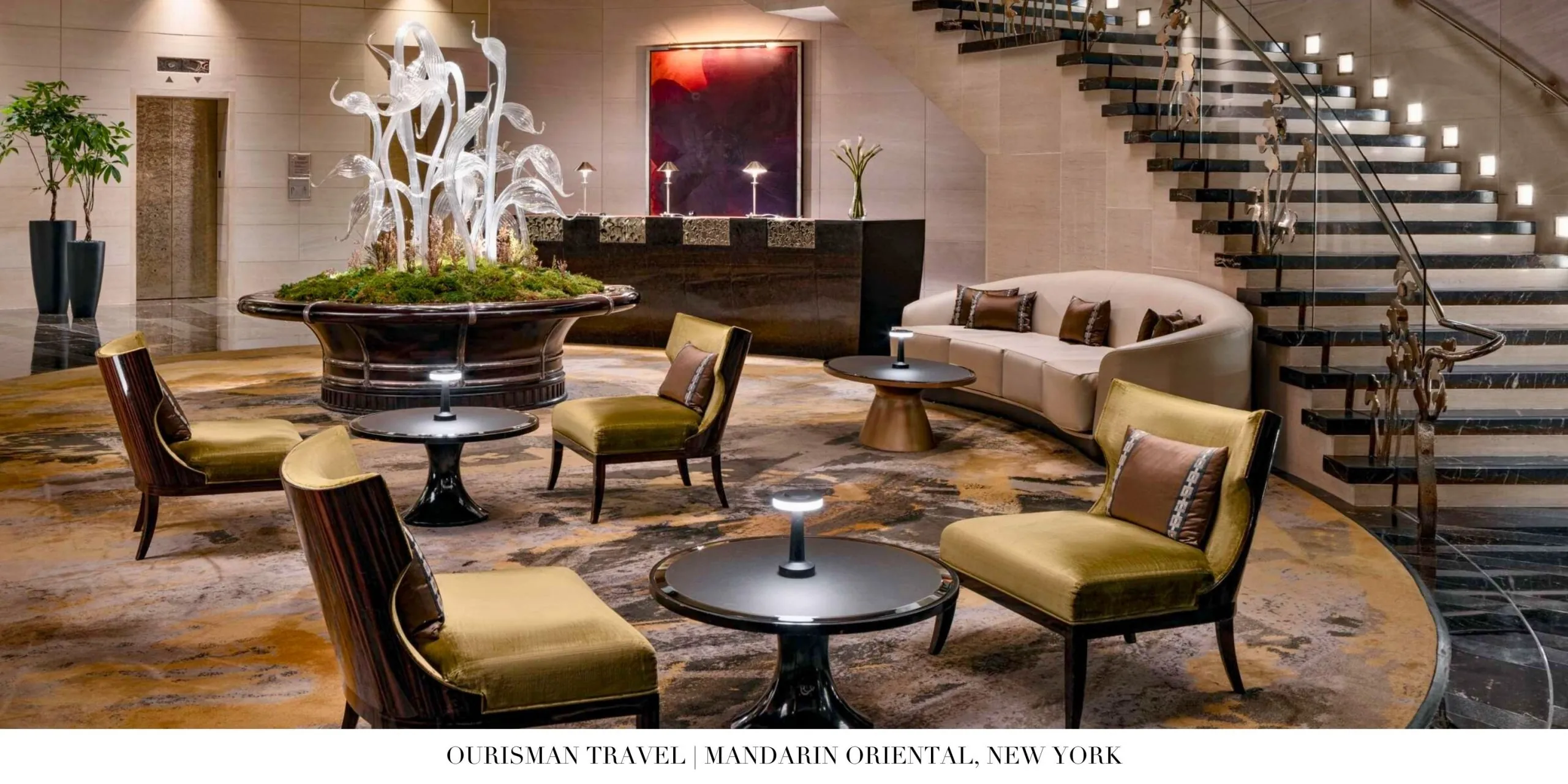 Luxury five-star hotel interiors at Mandarin Oriental, New York