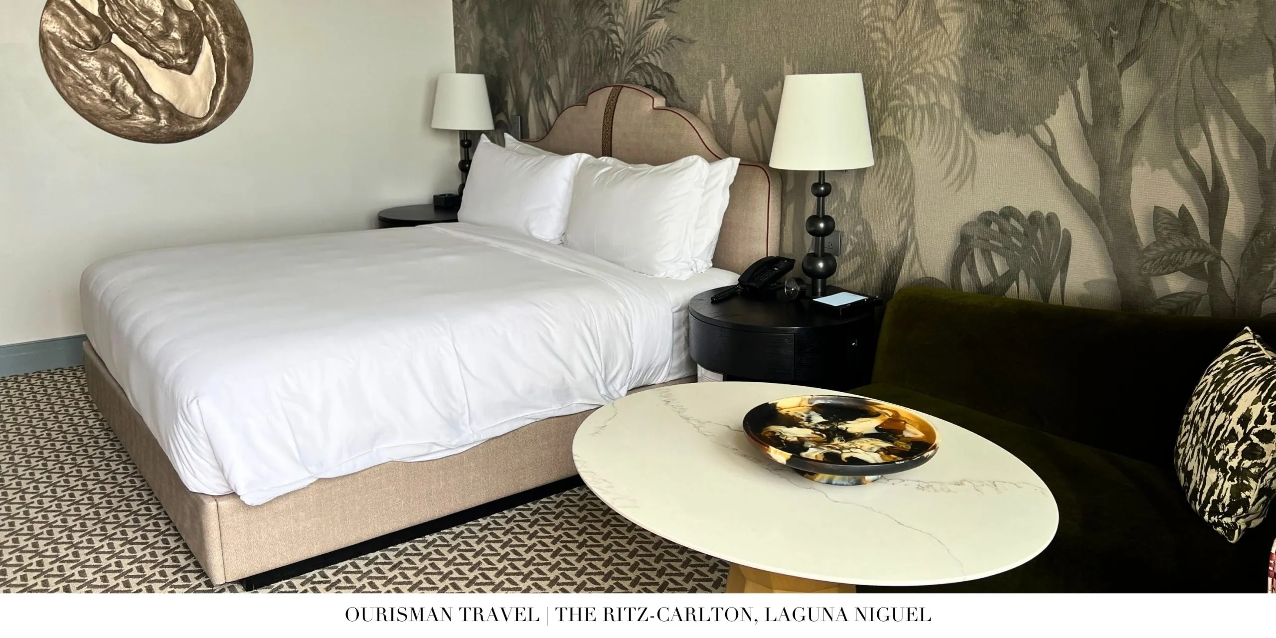 Coastal-inspired decor in an ocean view room at The Ritz-Carlton, Laguna Niguel