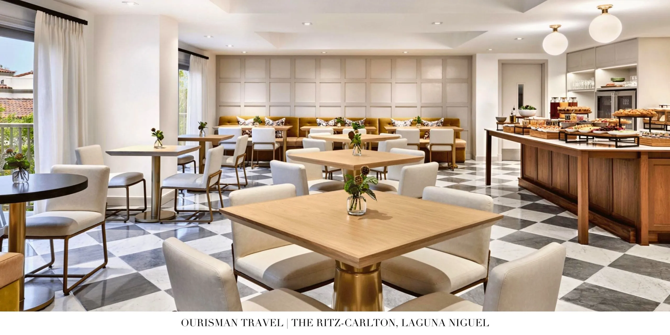 Interior of The Ritz-Carlton, Laguna Niguel club lounge with seating areas