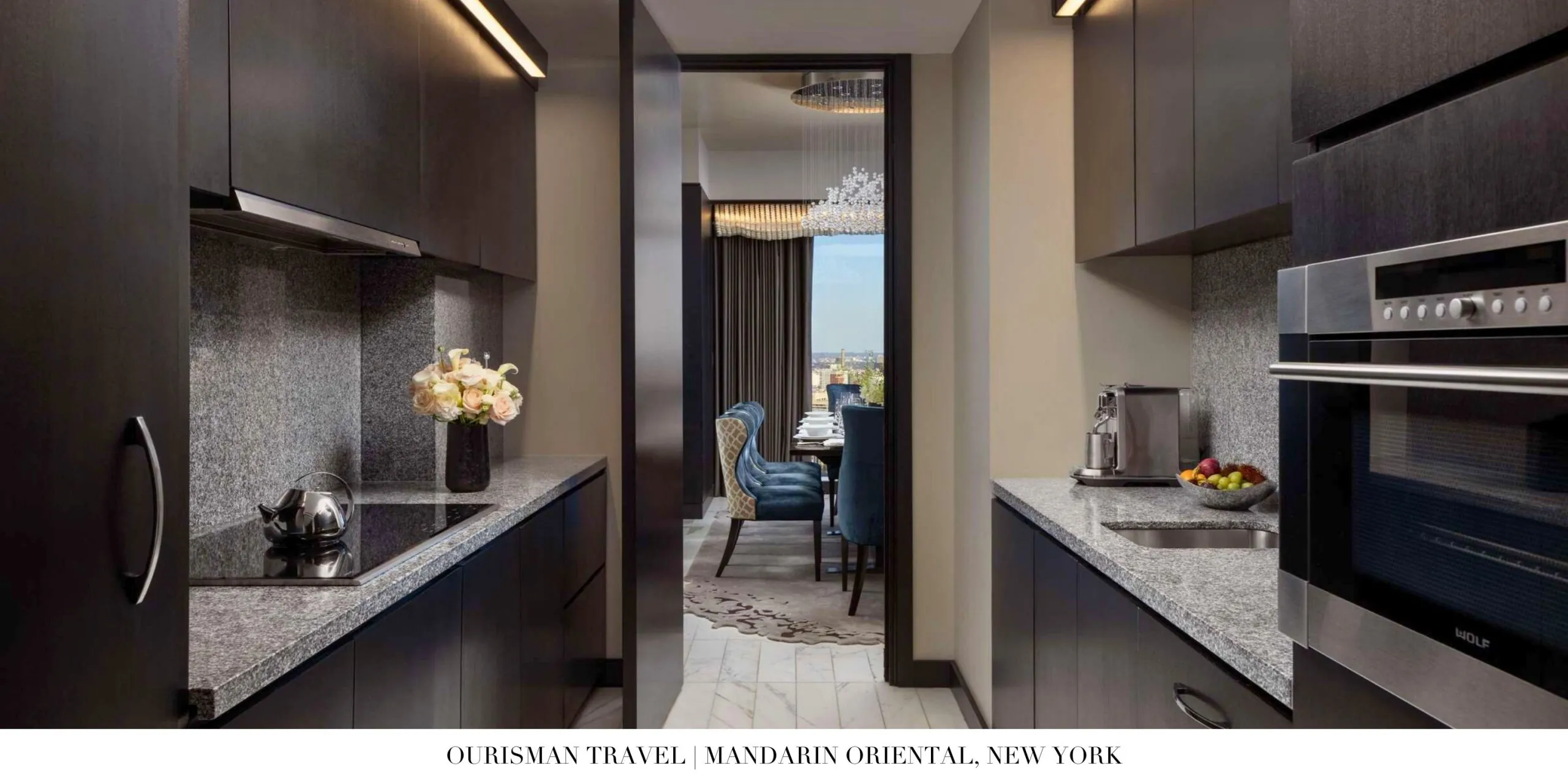 Sophisticated modern guest room interior at Mandarin Oriental, New York