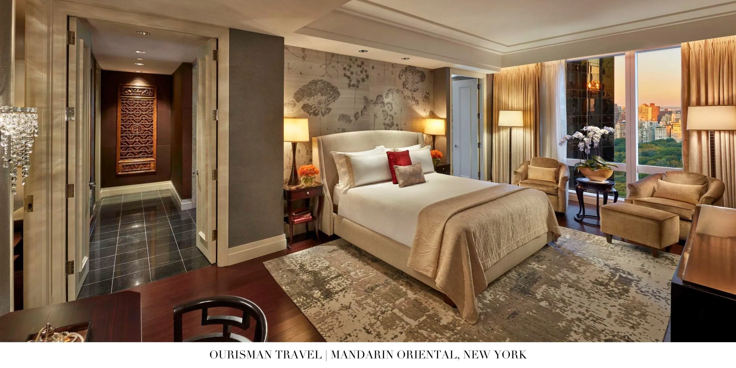 Spacious suite overlooking Manhattan skyline at Mandarin Oriental, New York