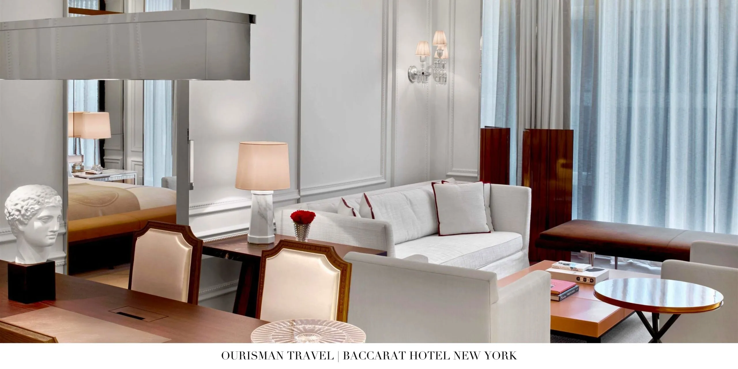 Luxury guest room with city views at Baccarat Hotel New York
