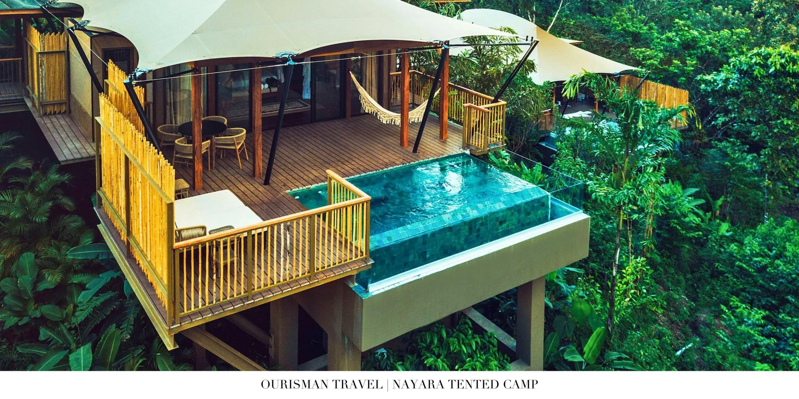 Private plunge pool next to a Nayara Tented Camp suite in the jungle