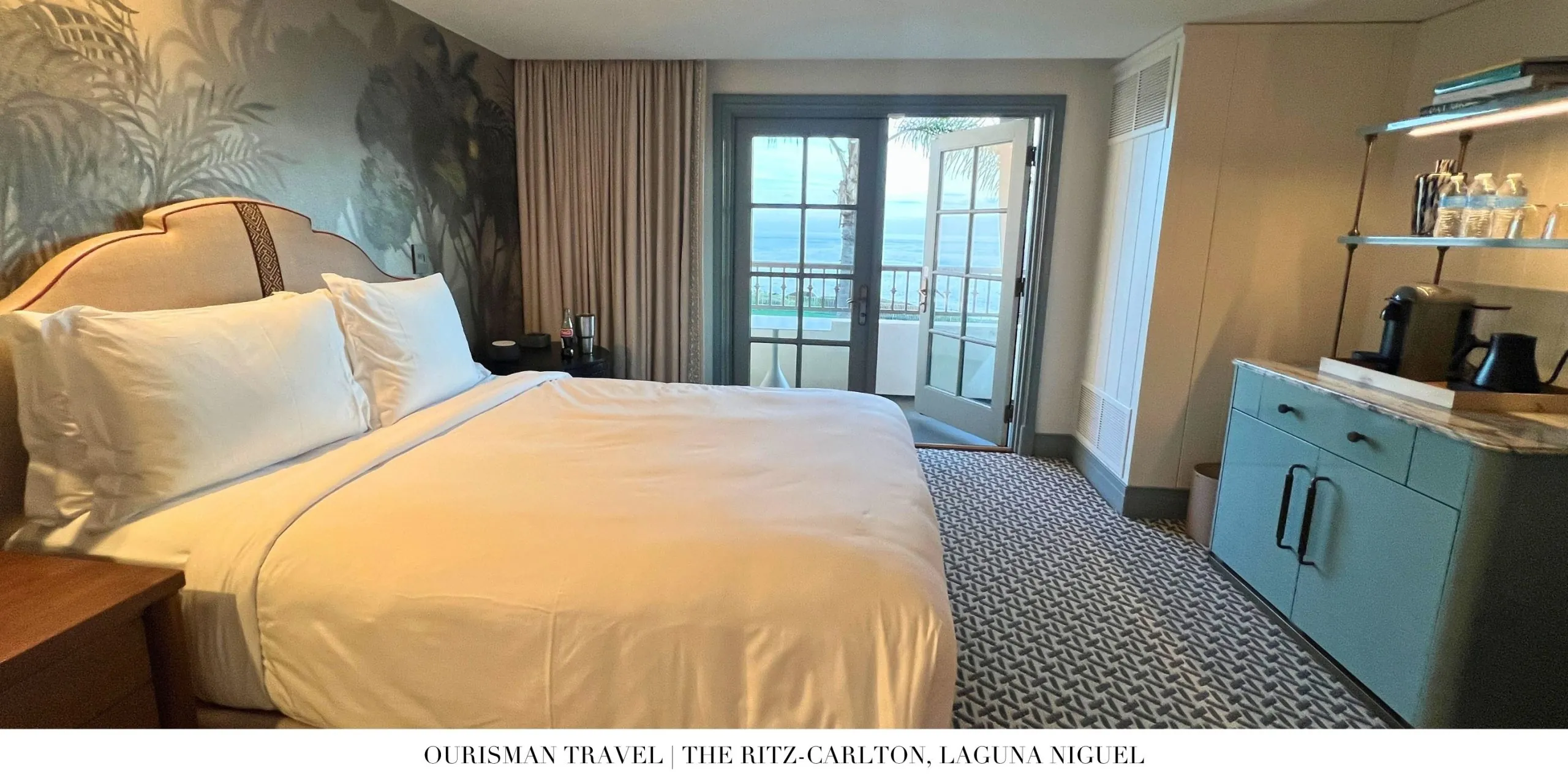 King bed with ocean view at The Ritz-Carlton, Laguna Niguel