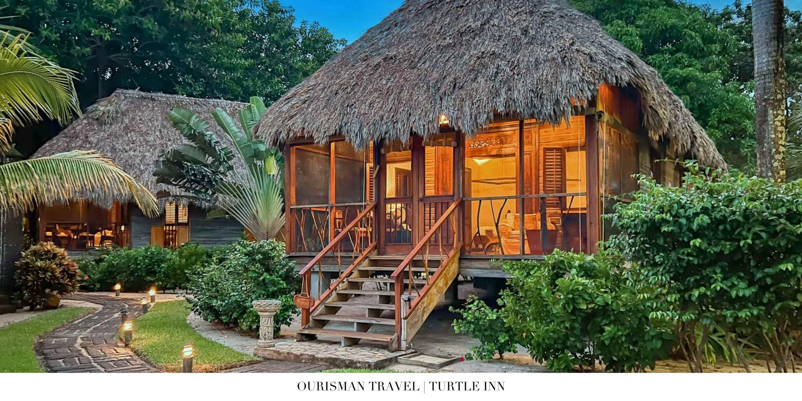 Spa cabana at Turtle Inn immersed in tropical surroundings