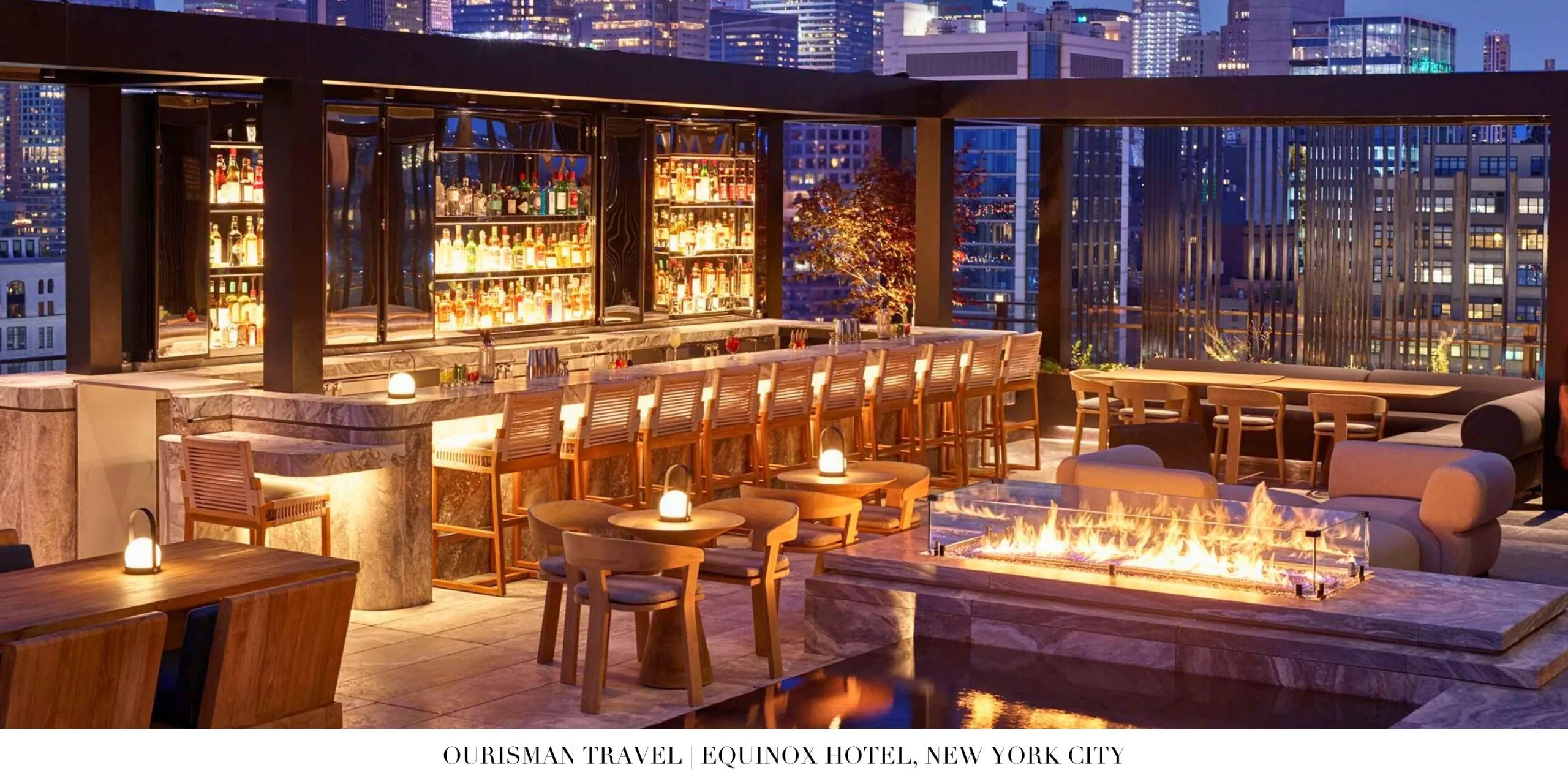 Fine dining restaurant with city views at Equinox Hotel New York City