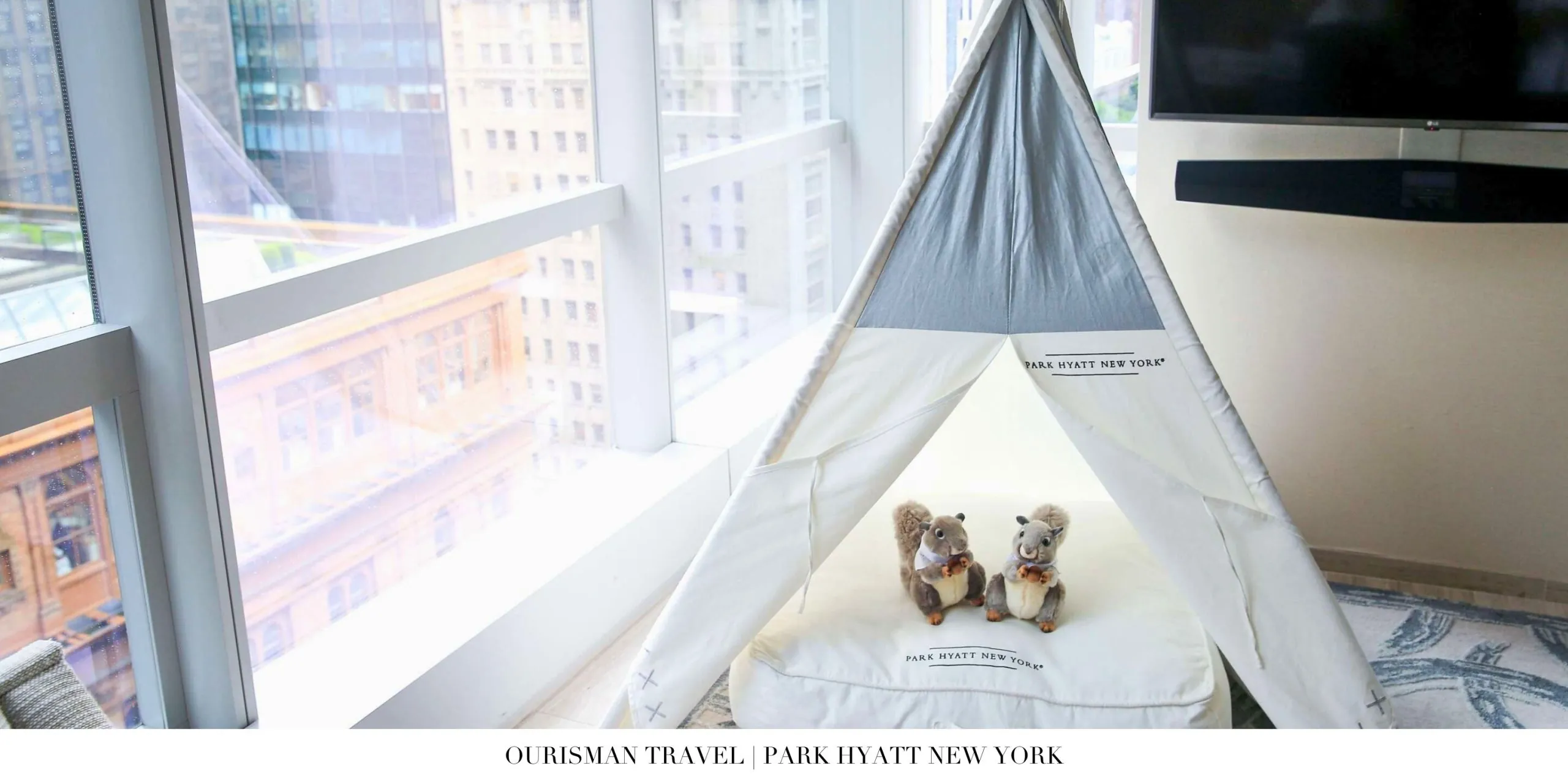 Family-friendly guest room setup with kids’ amenities and welcome gifts at Park Hyatt New York