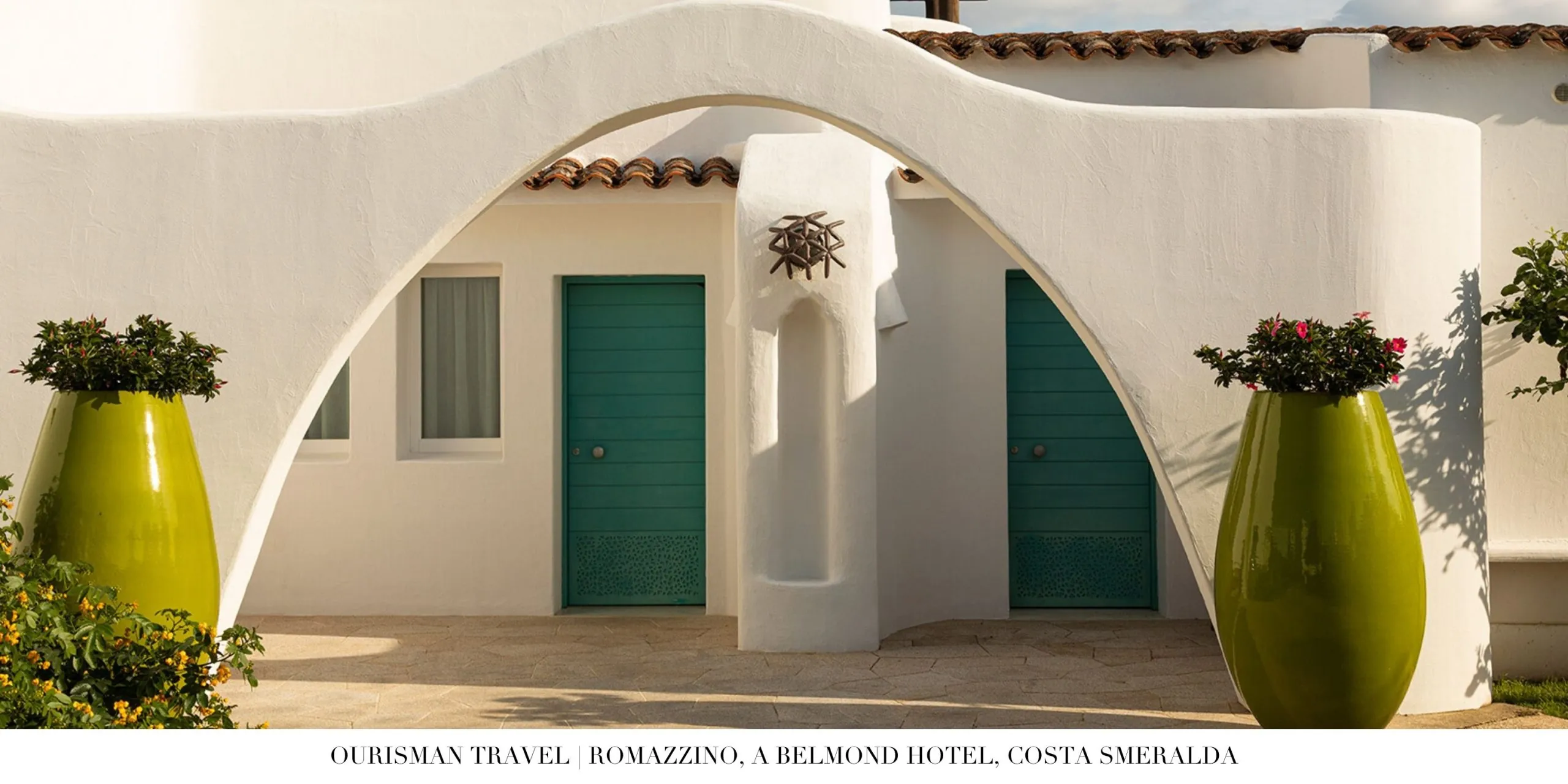 Relaxed coastal suite at Romazzino Belmond designed for indoor-outdoor living