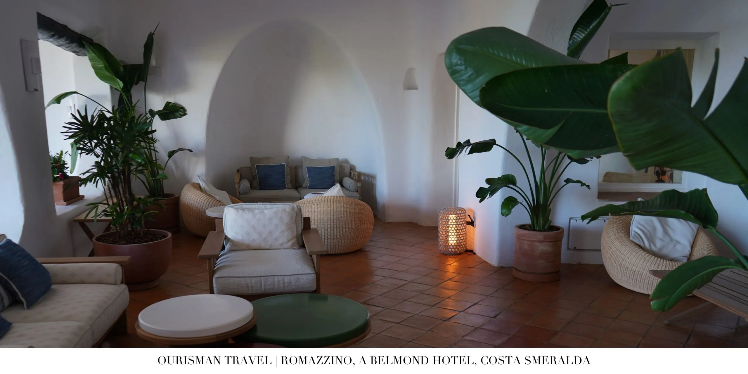 Classic 1960s Mediterranean architecture at Romazzino Belmond in Sardinia