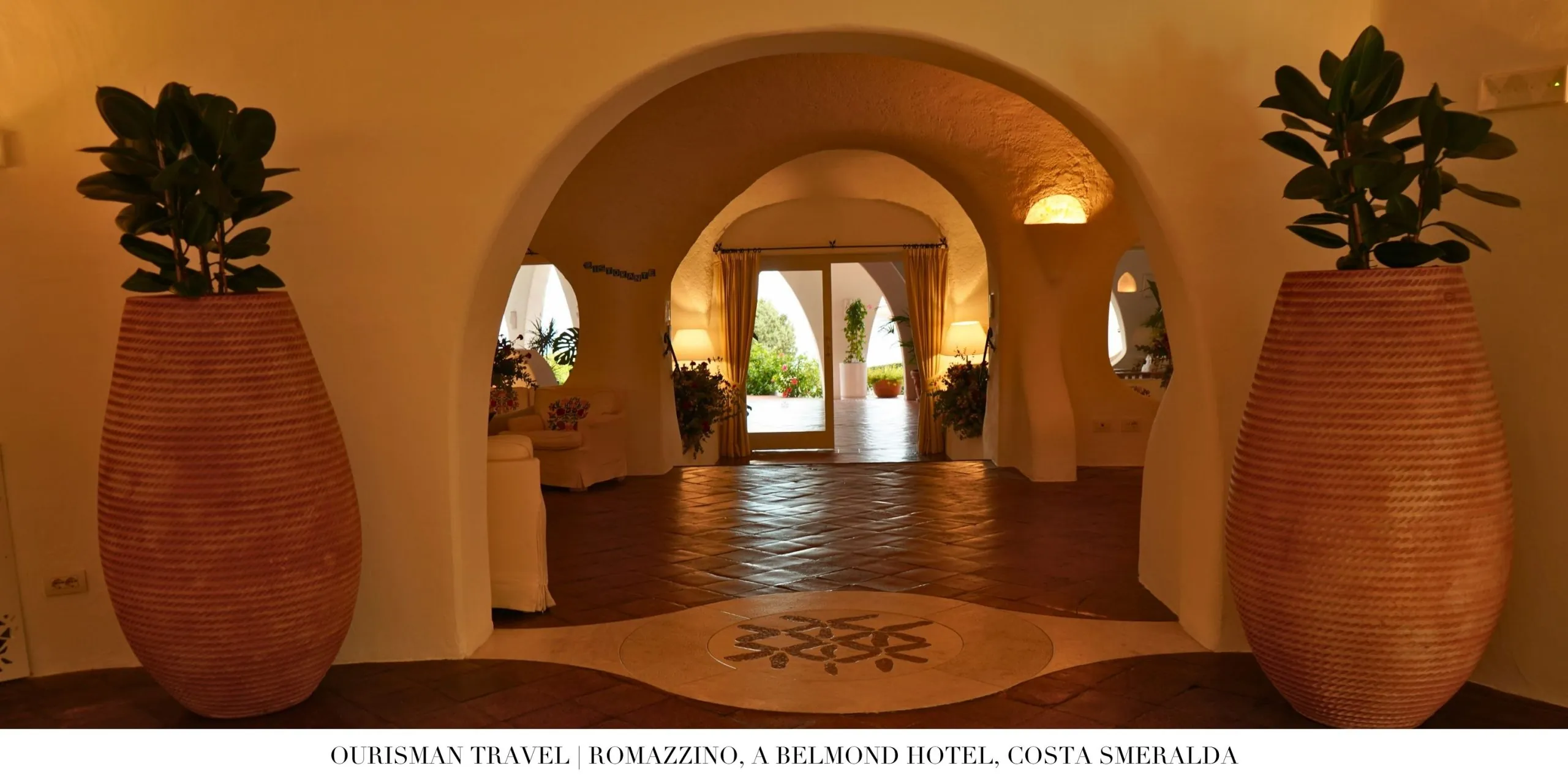 Classic 1960s Mediterranean architecture at Romazzino Belmond in Sardinia