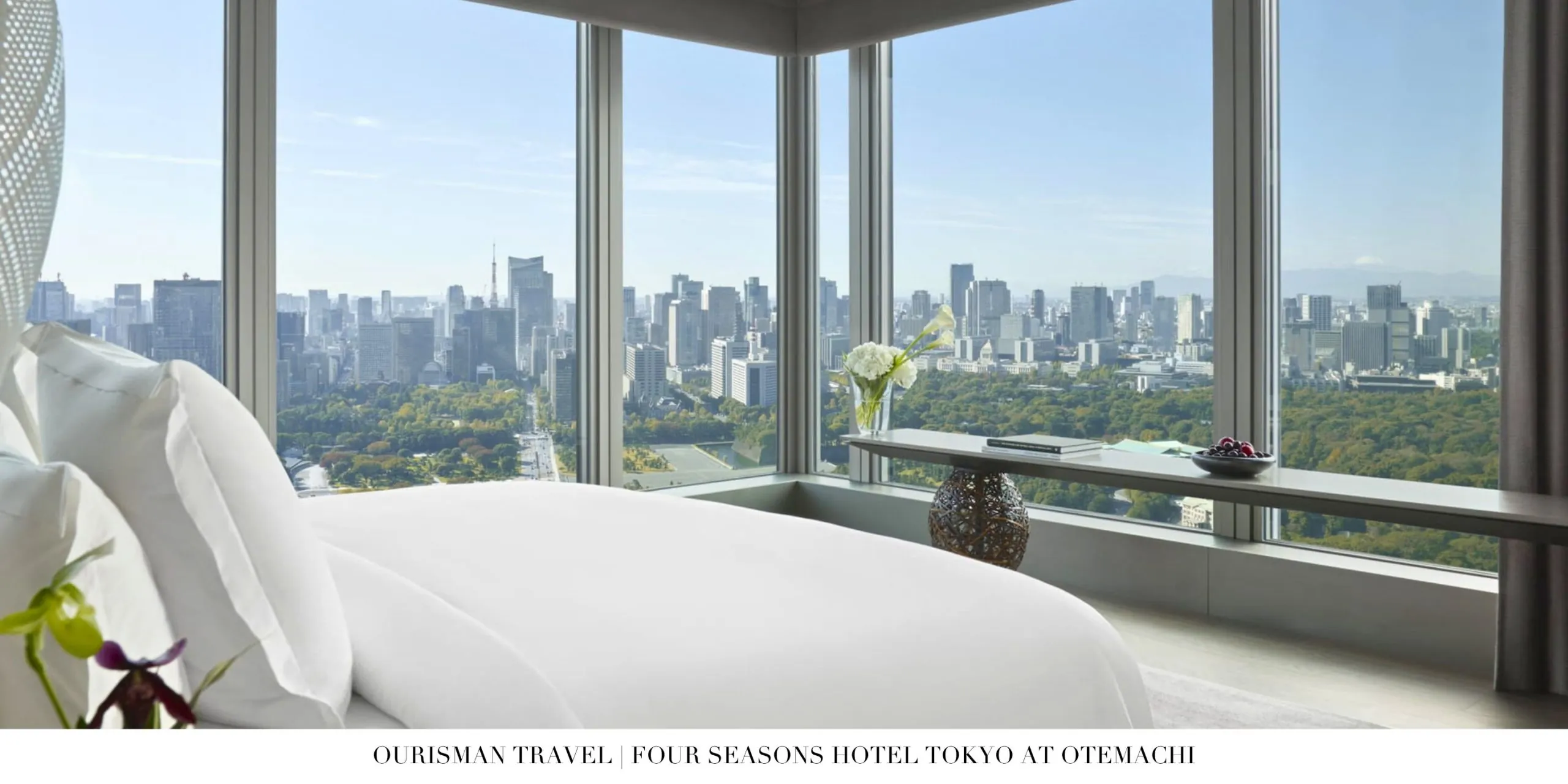 Sleek high-rise retreat at Four Seasons Otemachi with panoramic skyline views and contemporary minimalist design