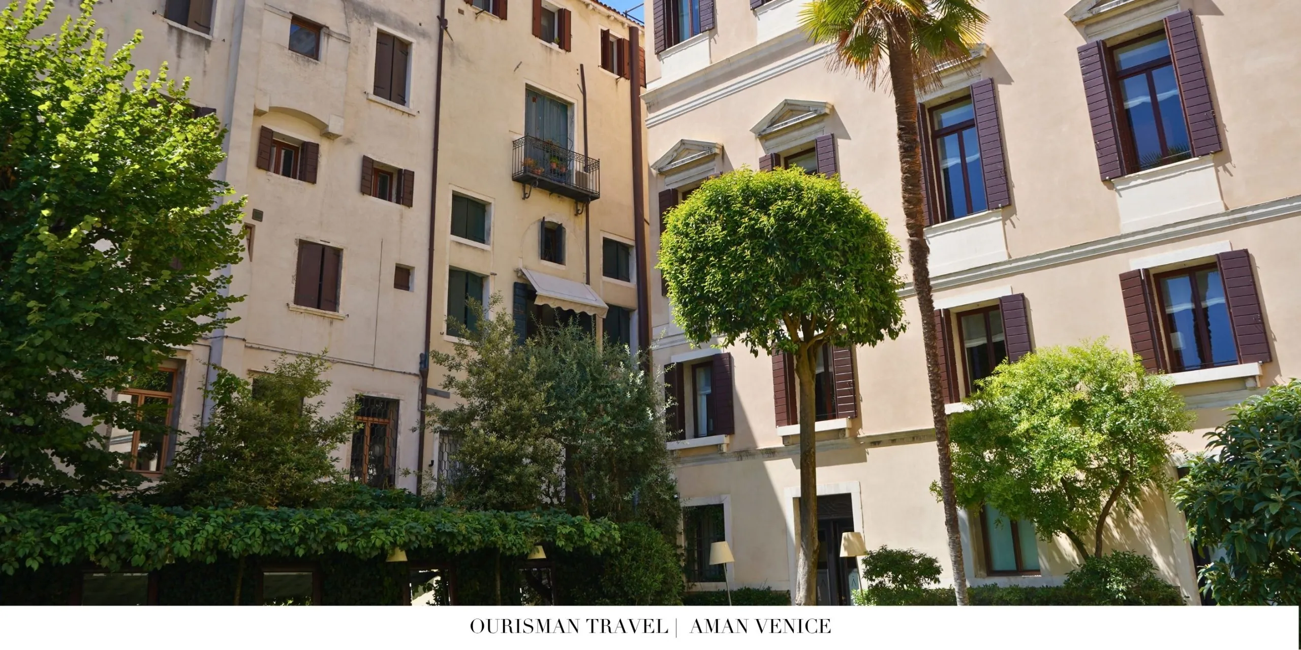 Historic façade of Aman Venice on the Grand Canal in Venice
