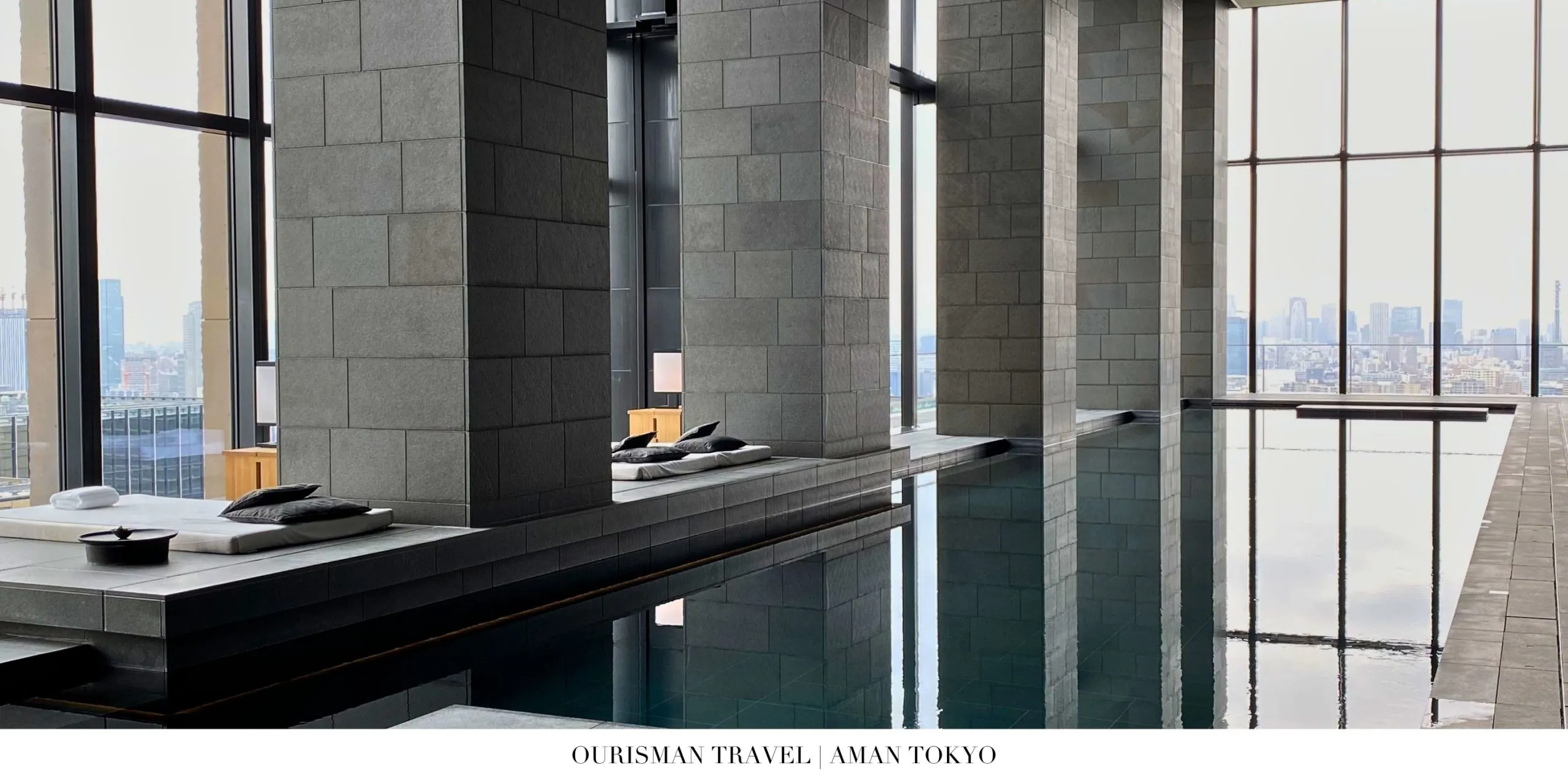 Zen-inspired urban sanctuary at Aman Tokyo featuring soaring ceilings, tranquil interiors, and sweeping city views