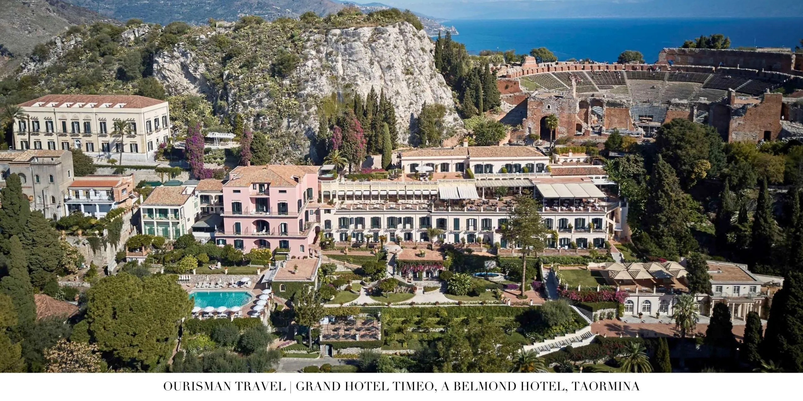 Iconic Sicilian landmark at Grand Hotel Timeo with terraced gardens and unobstructed Mount Etna vistas