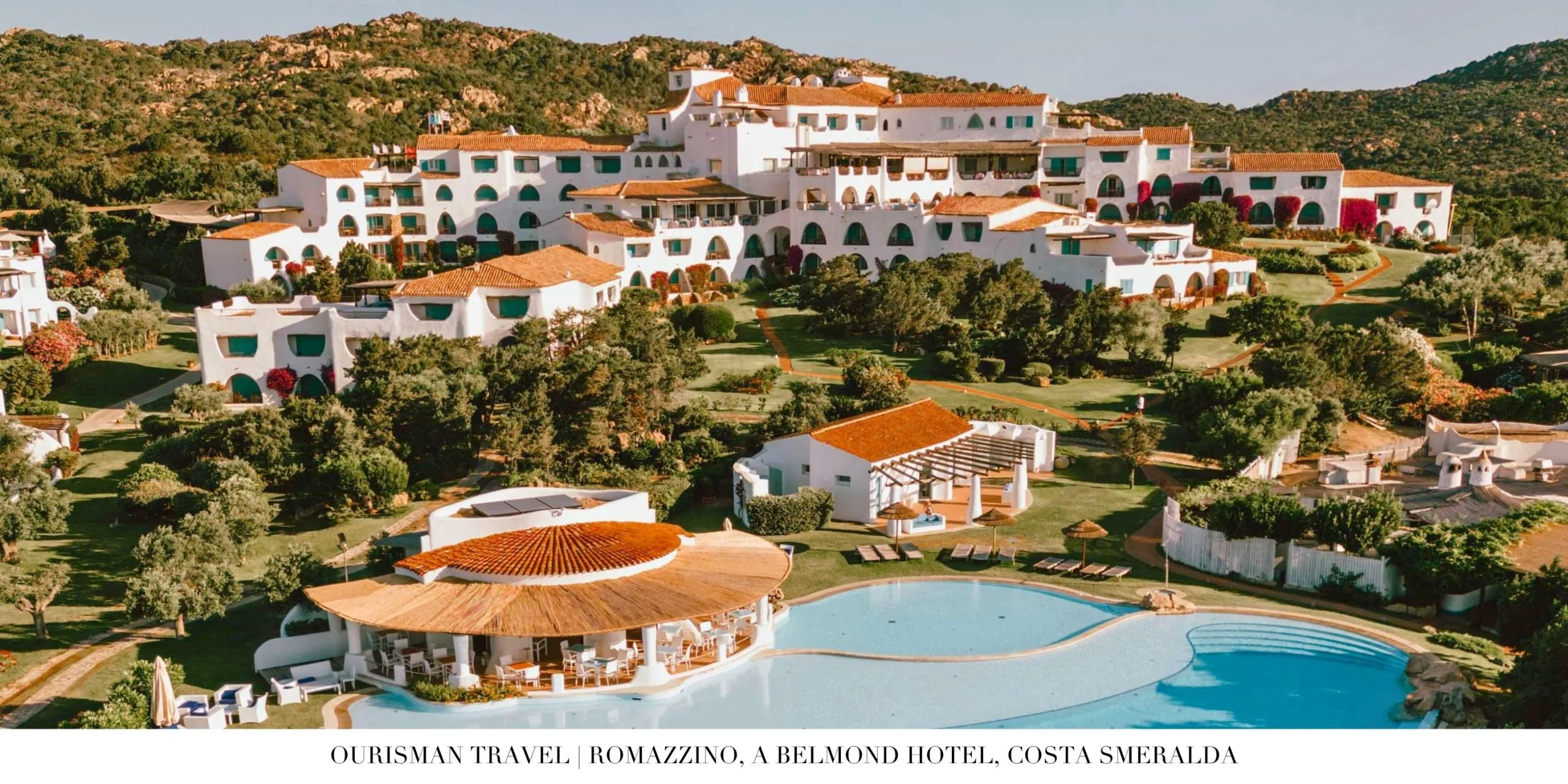 Glamorous beachfront escape at Belmond Hotel Romazzino with whitewashed architecture and turquoise Mediterranean waters