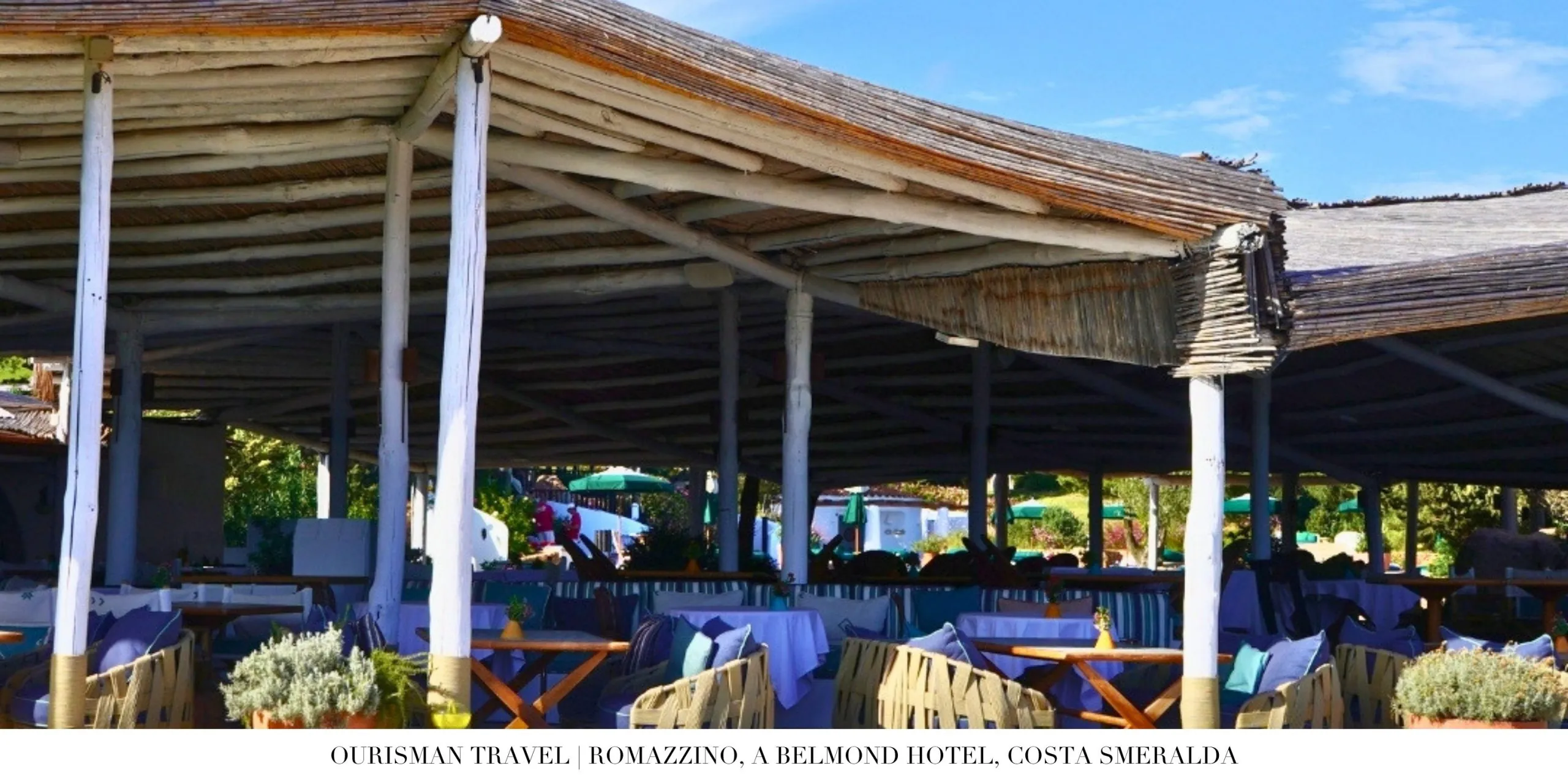 Elegant restaurant interior at Romazzino Belmond with coastal-inspired design