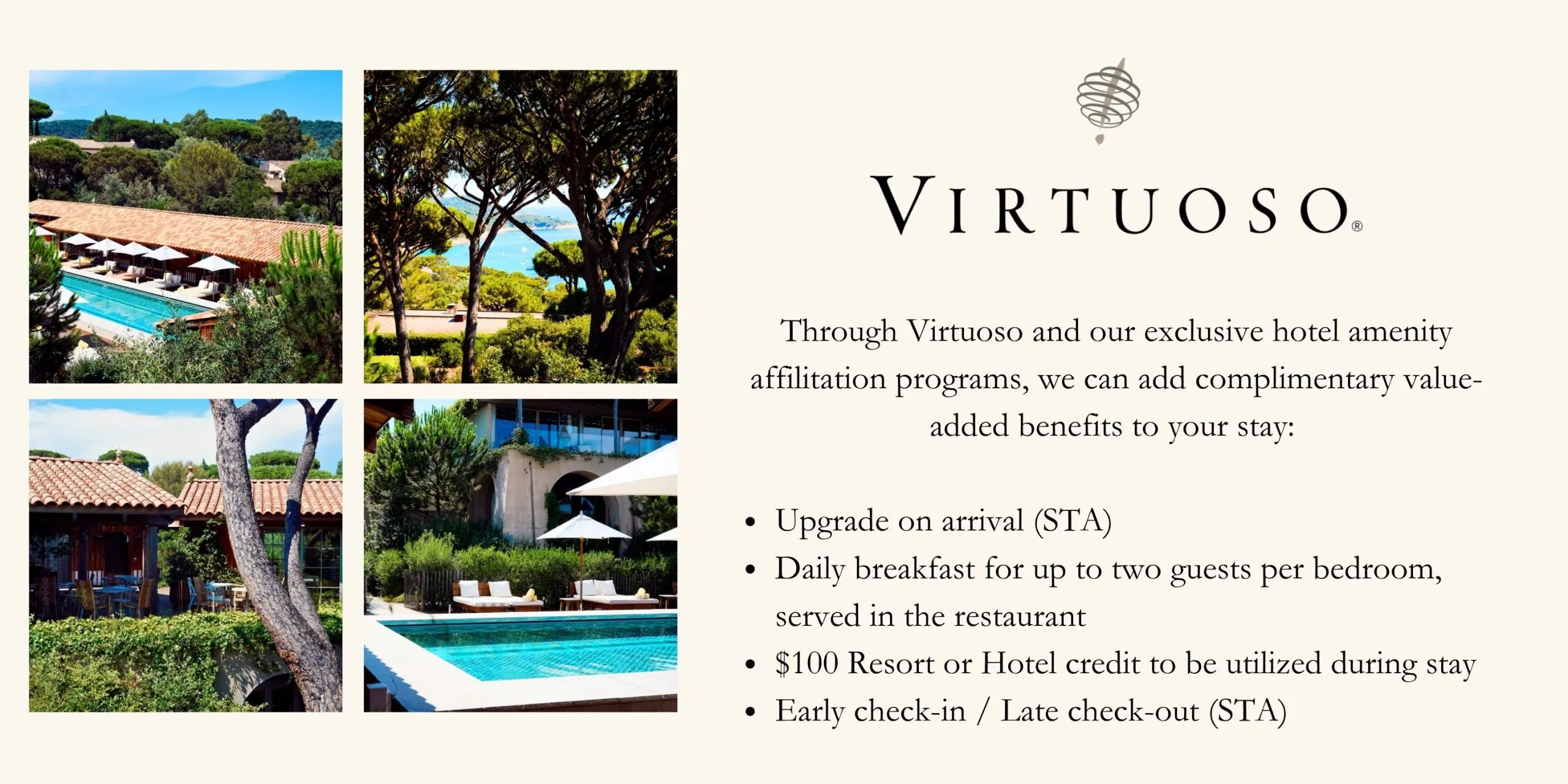 Virtuoso amenities at Lily of the Valley in the South of France