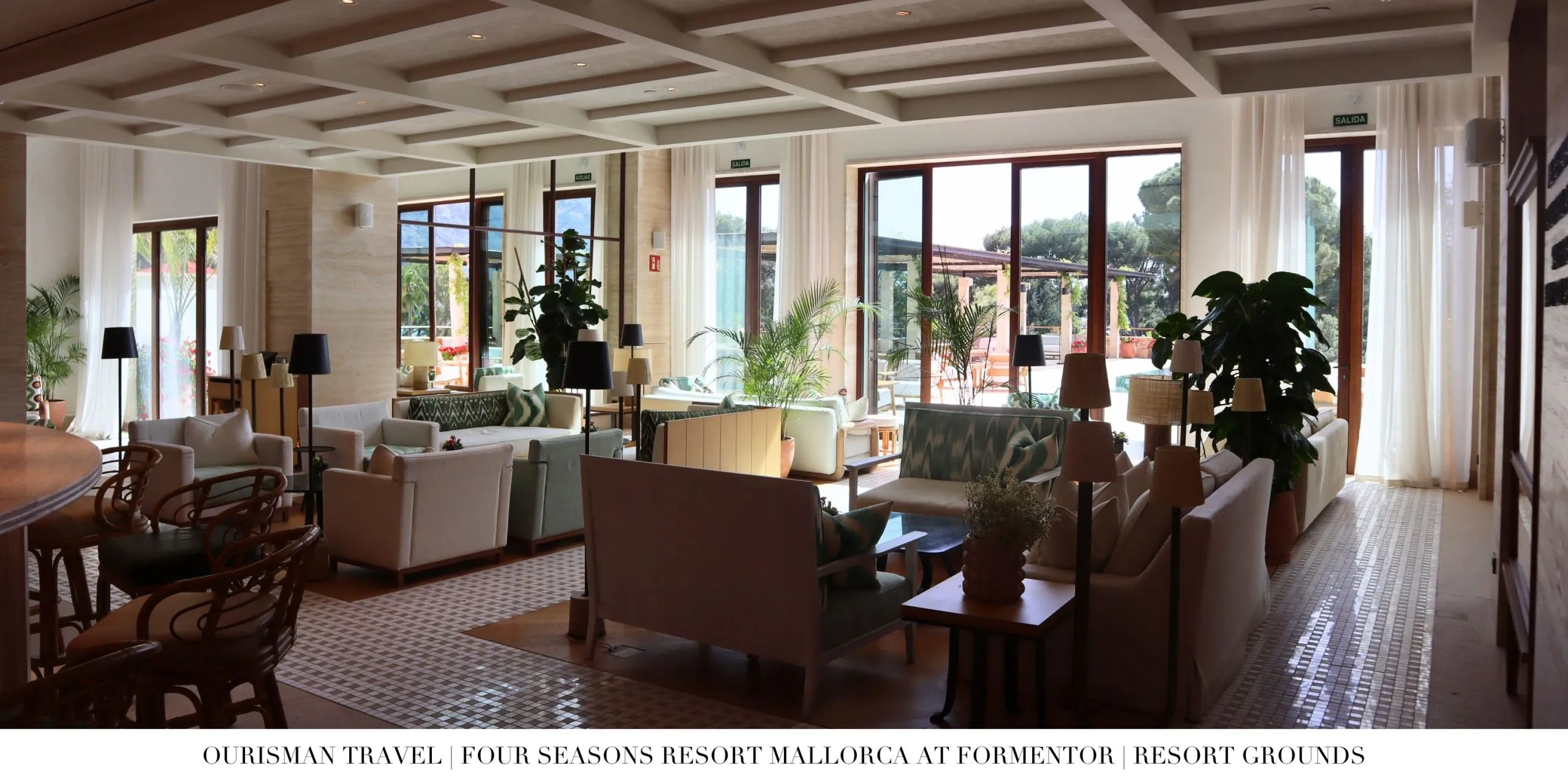 Lobby lounge at Four Seasons Resort Mallorca at Formentor with open-air views