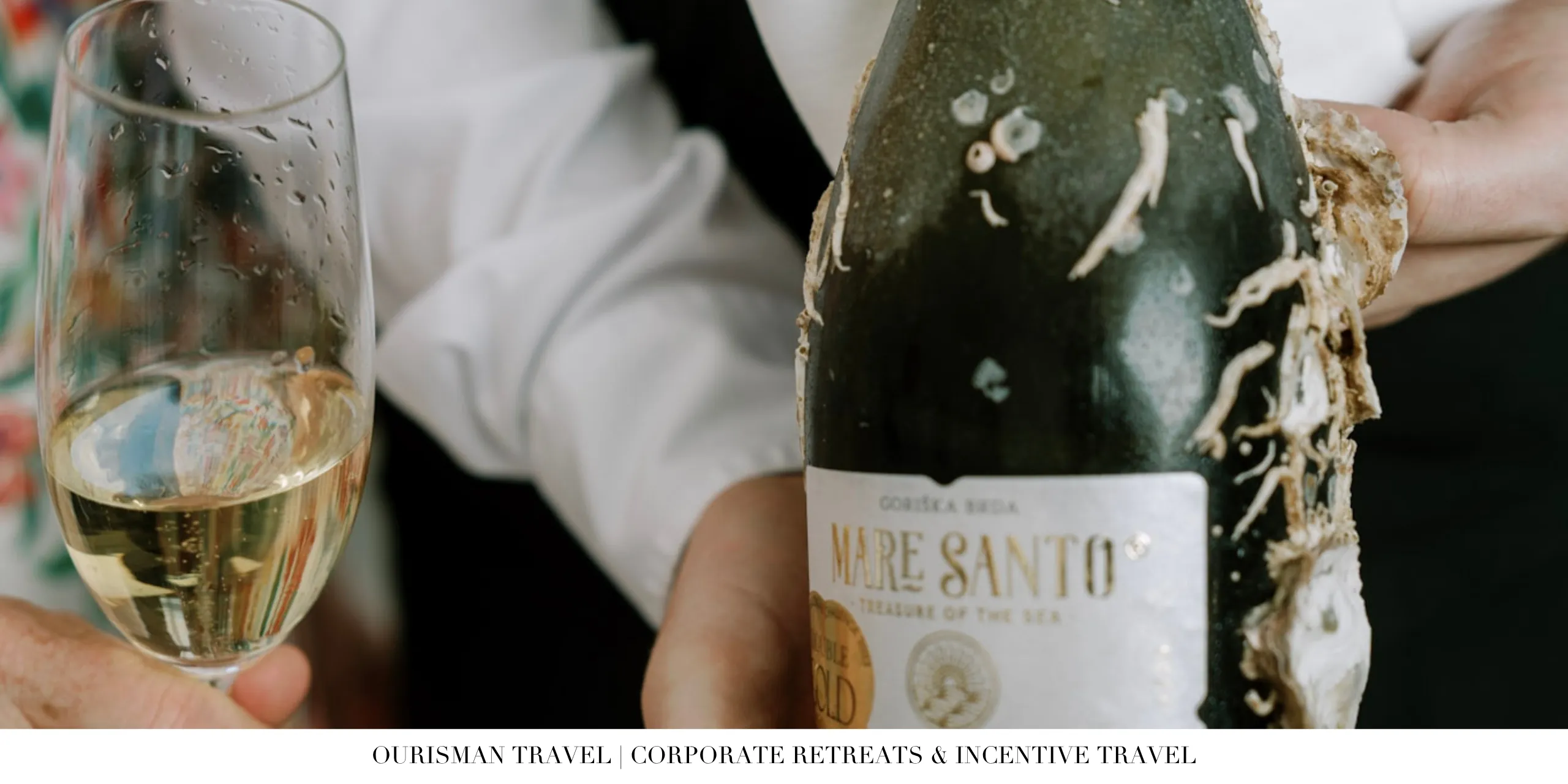Sparkling wine tasting experience featuring a bottle and champagne glass