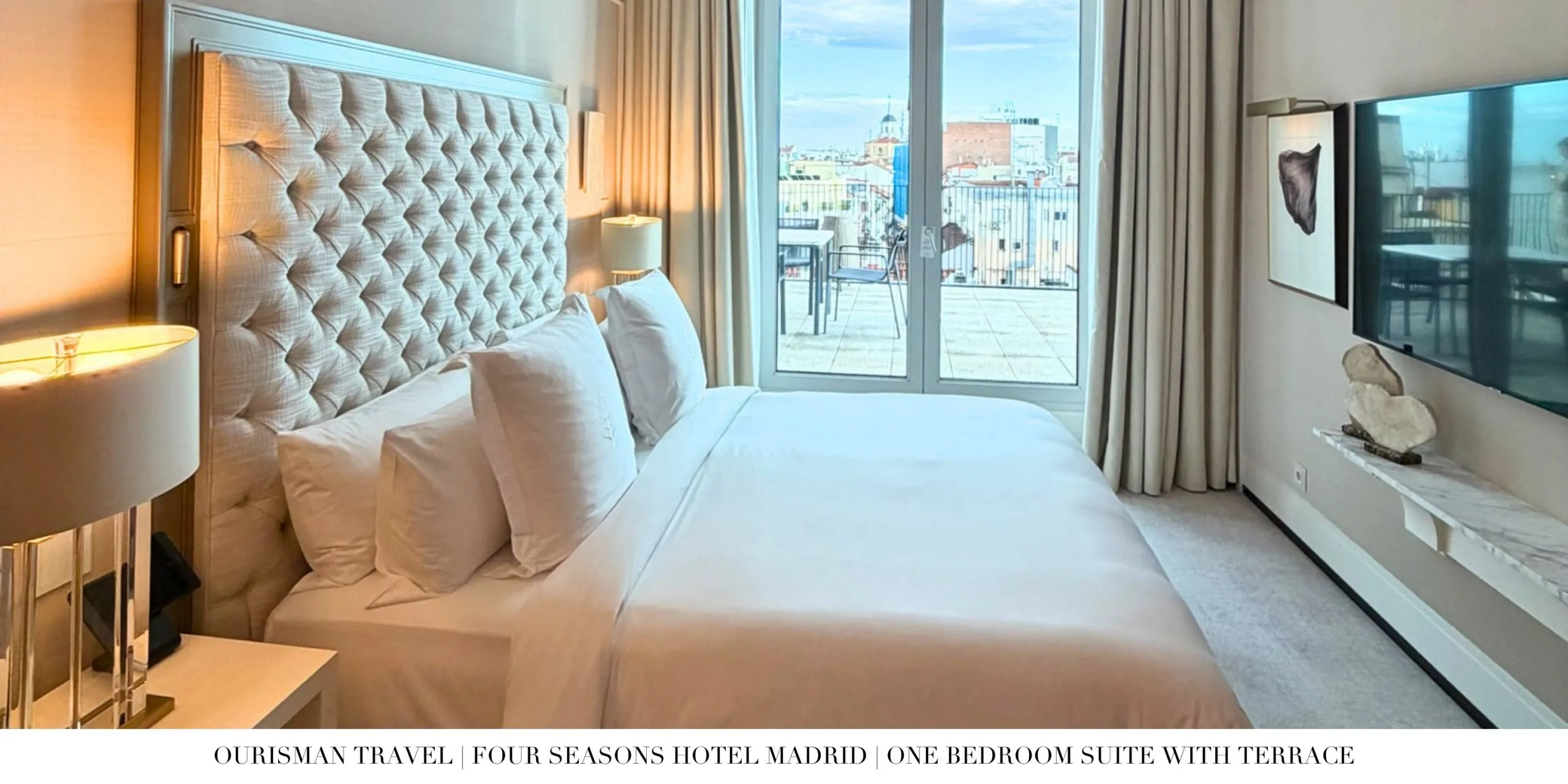 Contemporary design in a one-bedroom suite at Four Seasons Madrid