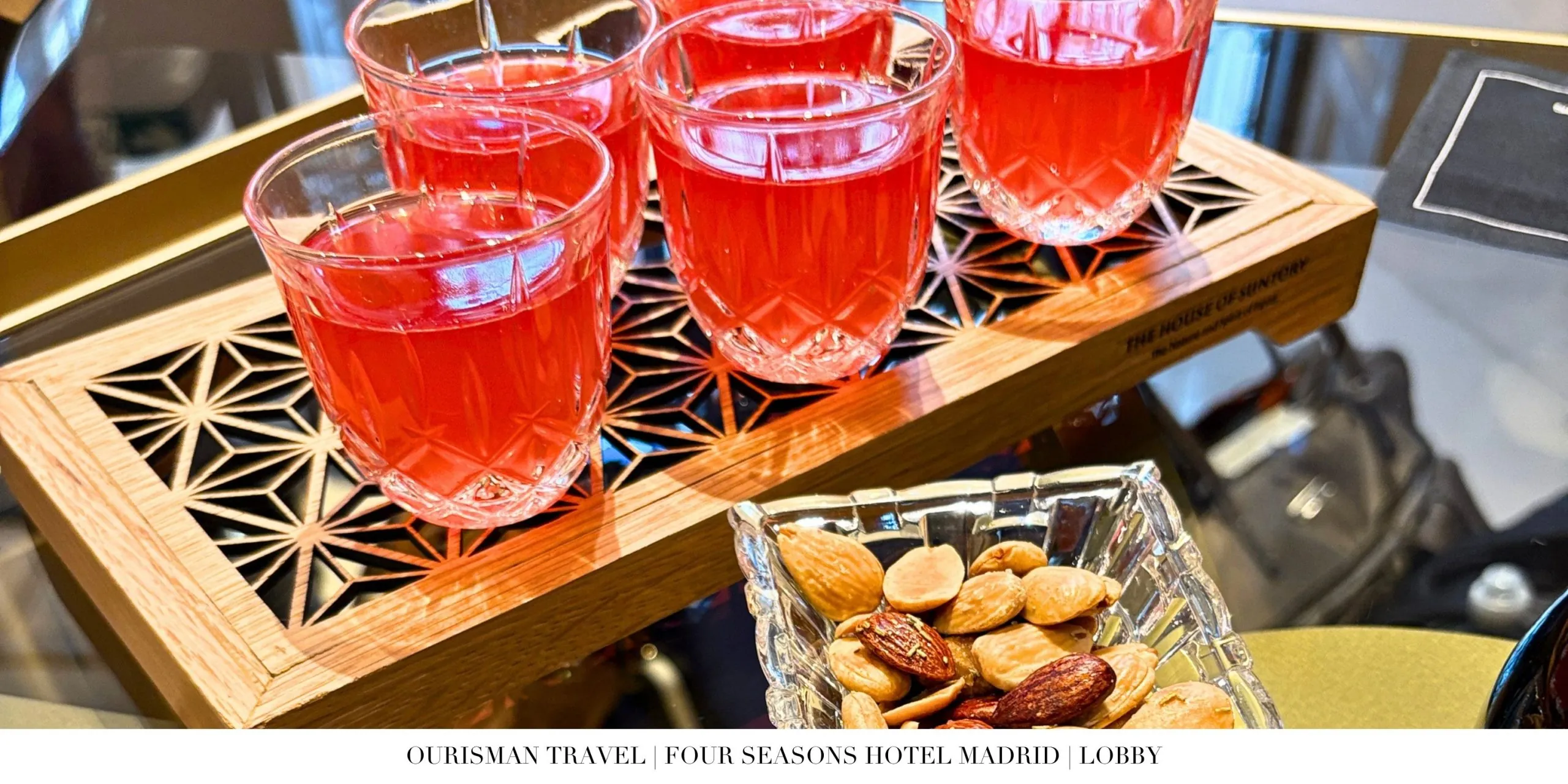 Welcome drinks in the lobby at Four Seasons Madrid