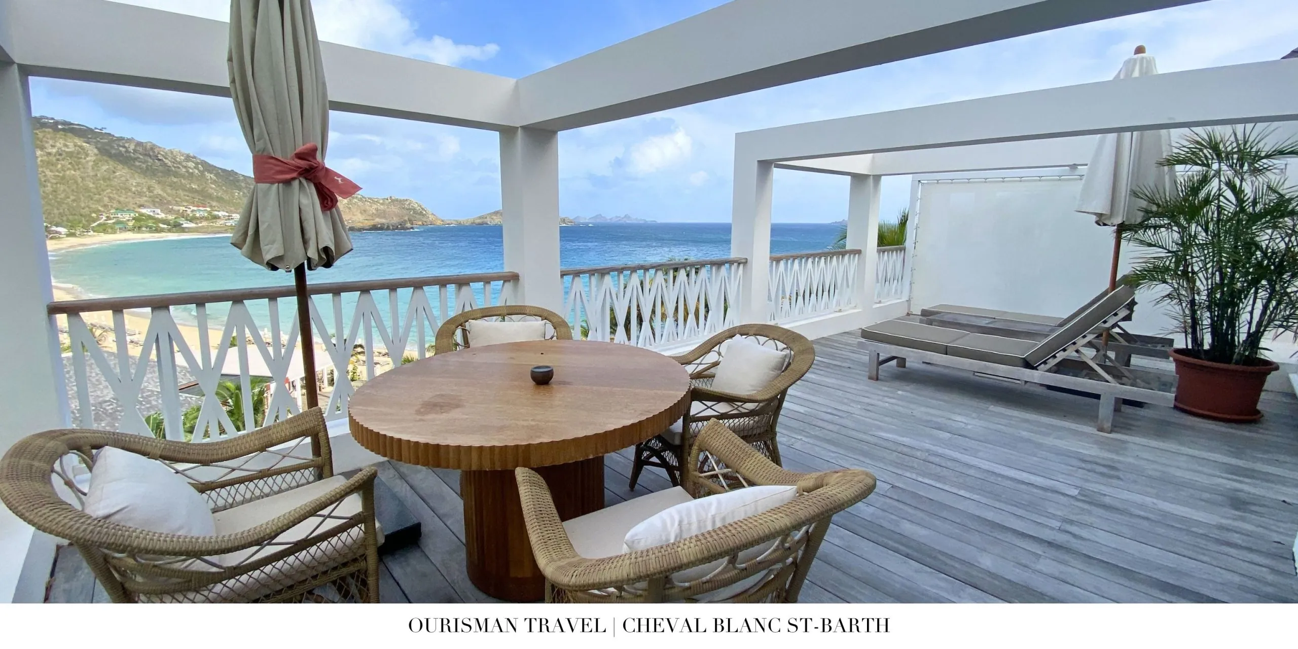 Ocean-view lounge area at Cheval Blanc St-Barth