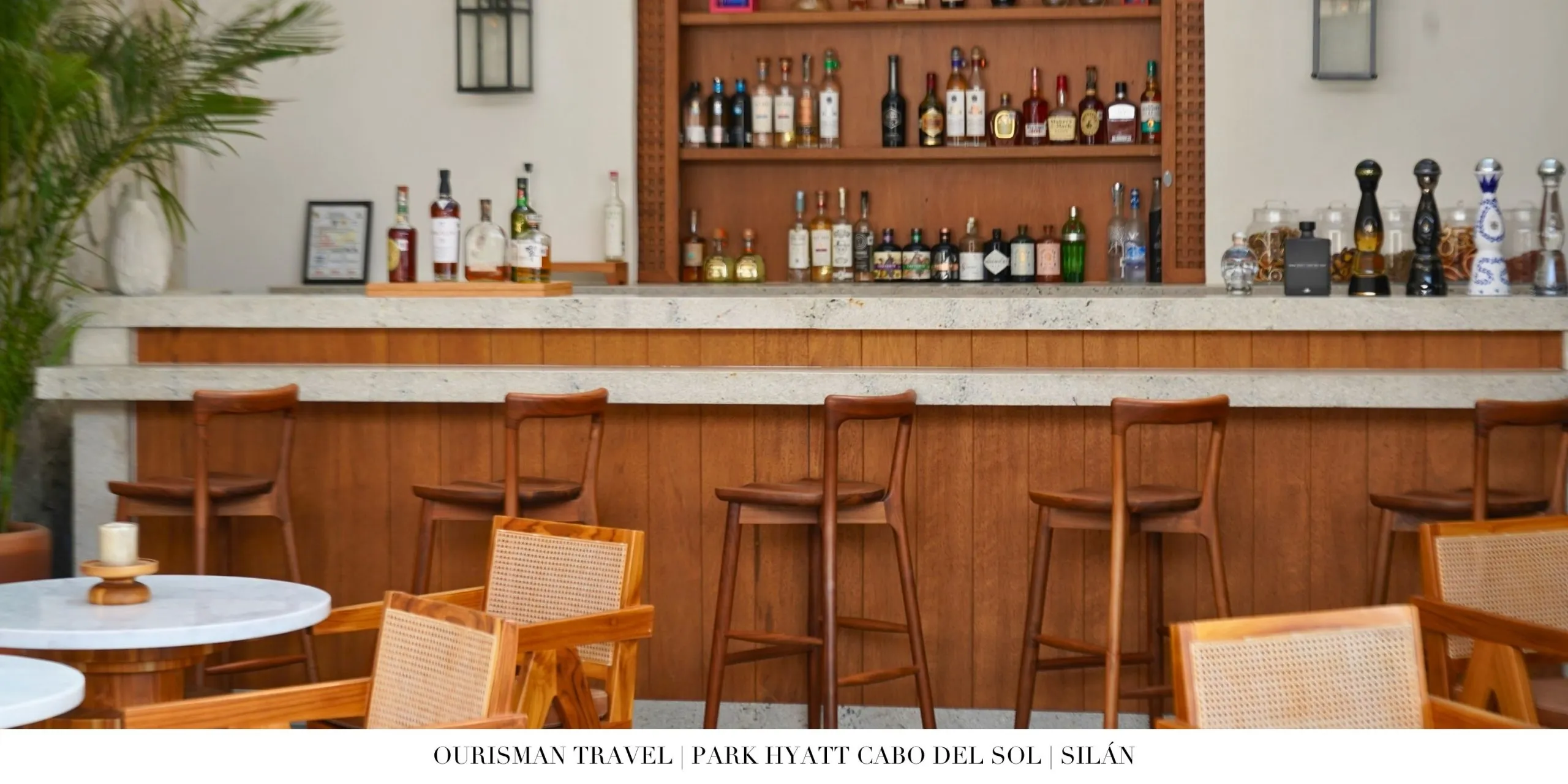 Stylish restaurant interior at Silan at Park Hyatt Cabo del Sol.