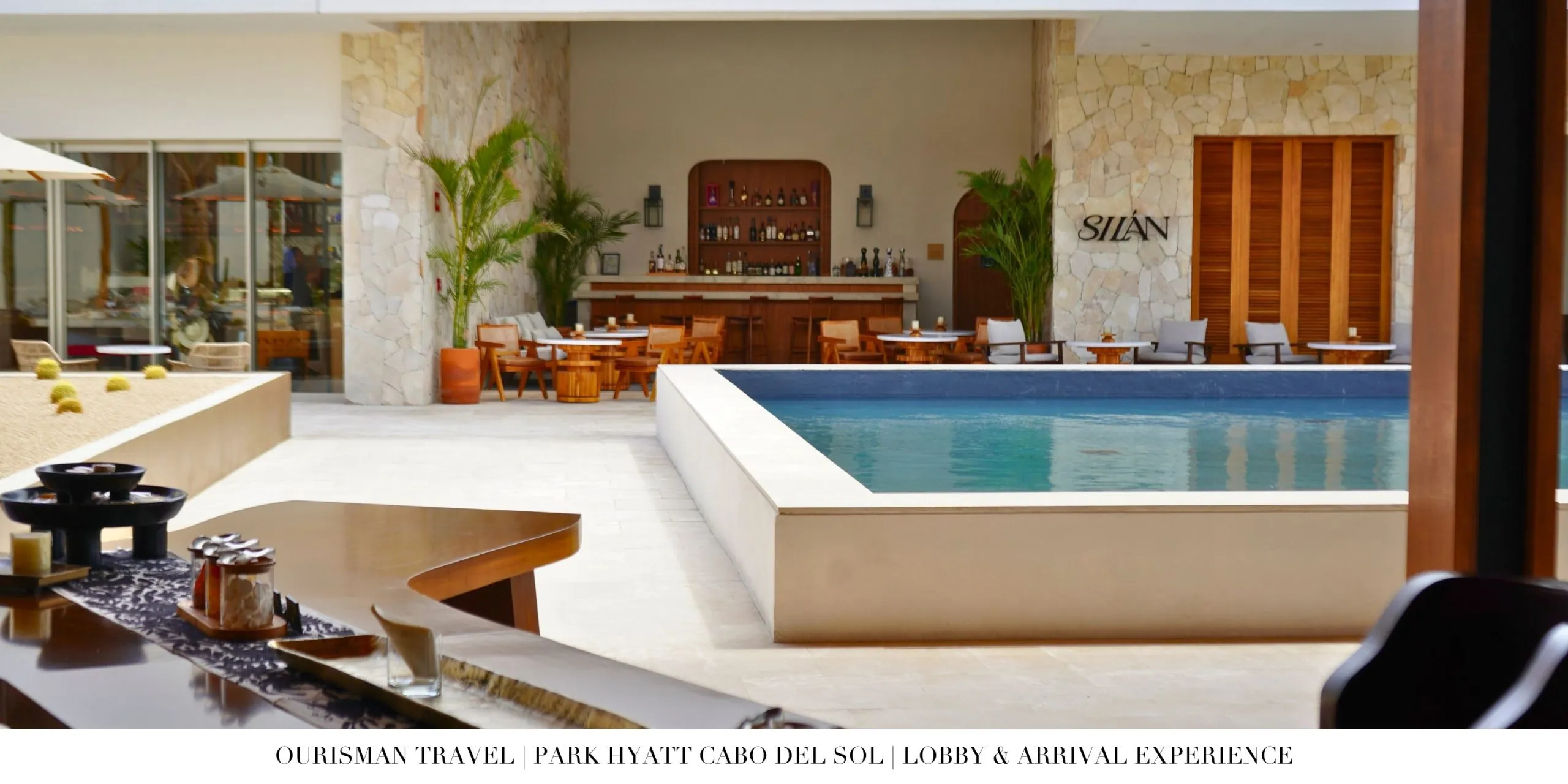 Luxury resort entrance at Park Hyatt Cabo del Sol.