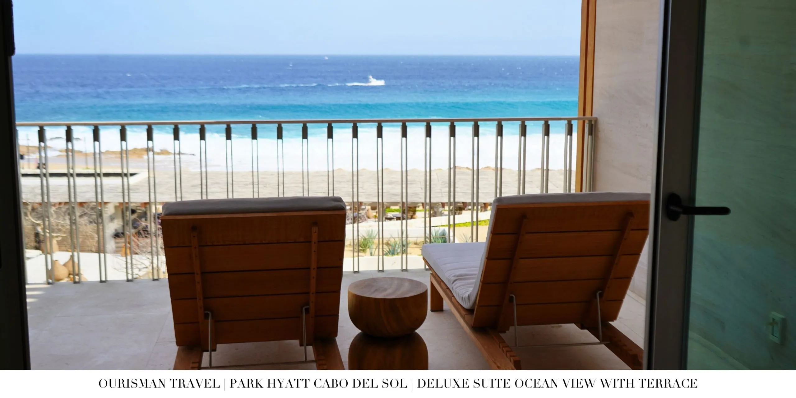 Ocean-view terrace at the Deluxe Ocean Suite at Park Hyatt Cabo del Sol.
