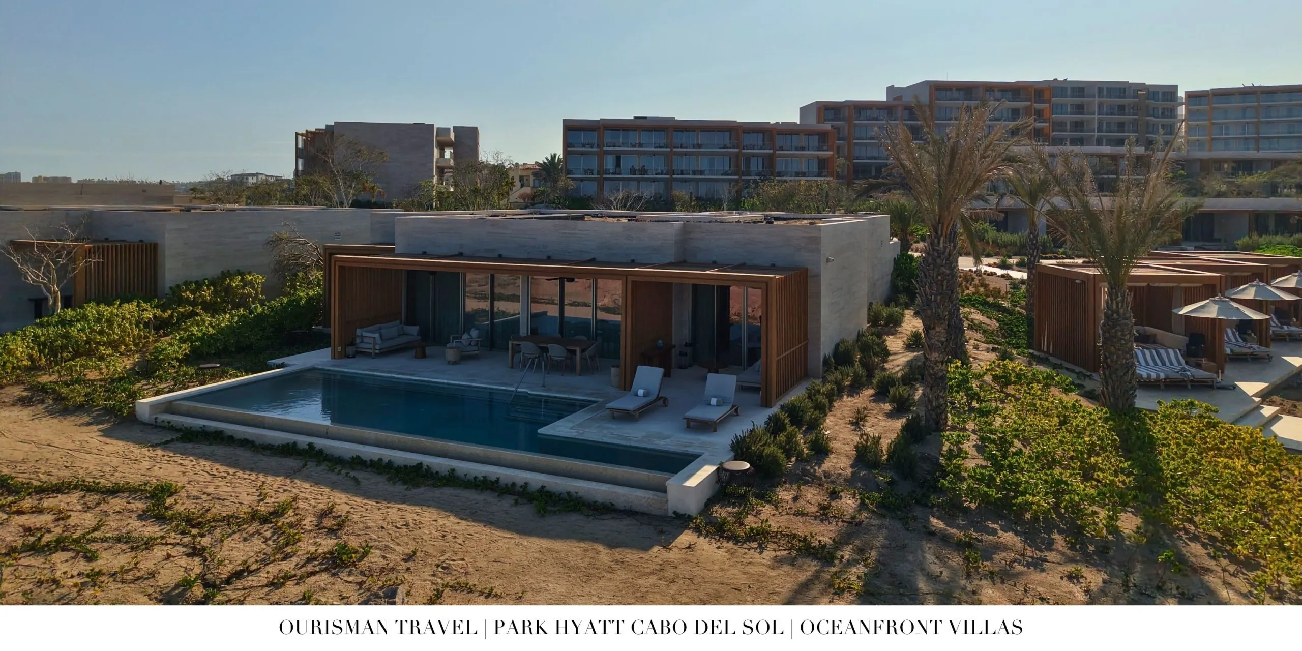 Private terrace and pool at an oceanfront villa at Park Hyatt Cabo del Sol.