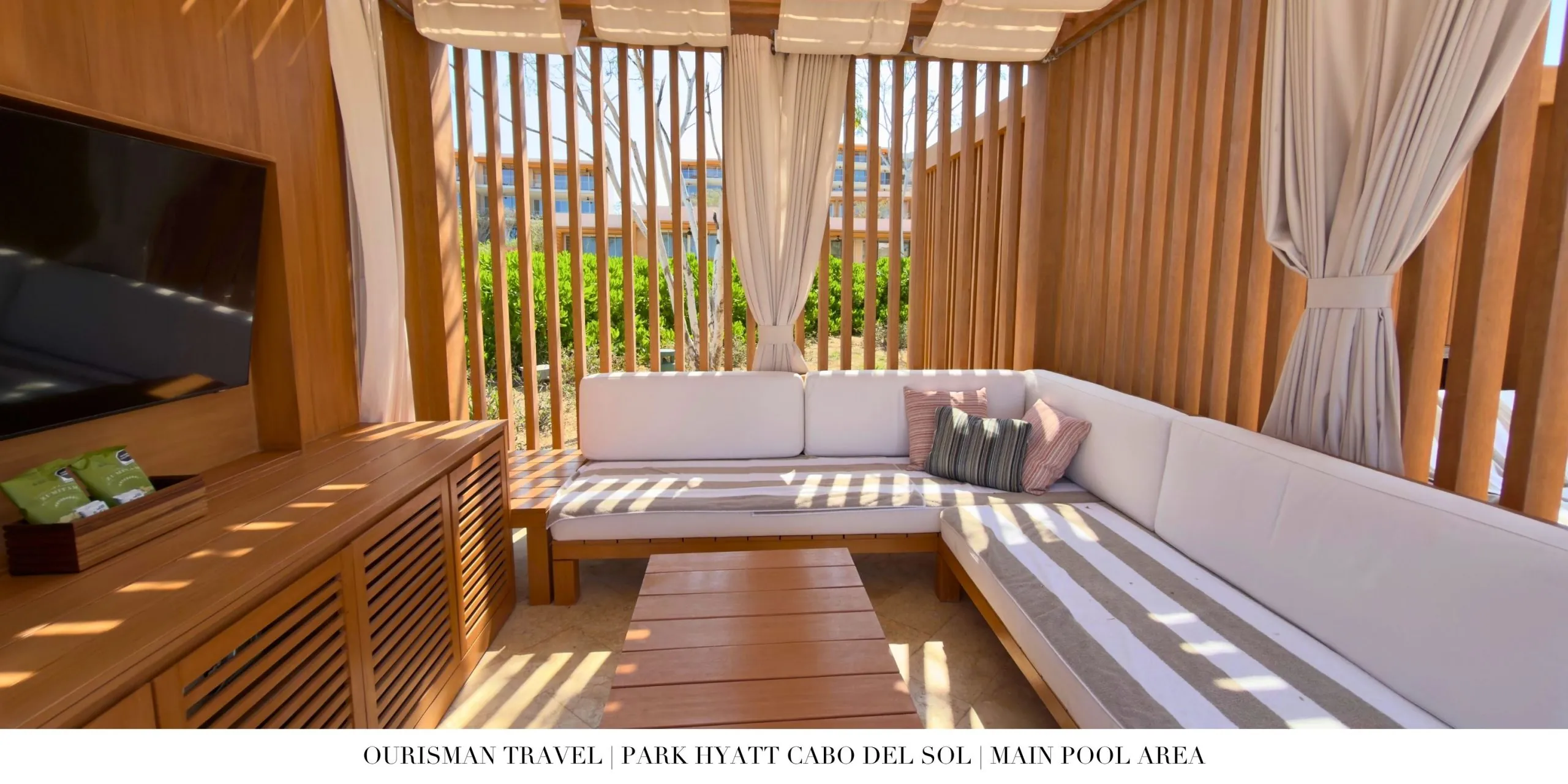Poolside cabanas at Park Hyatt Cabo del Sol.