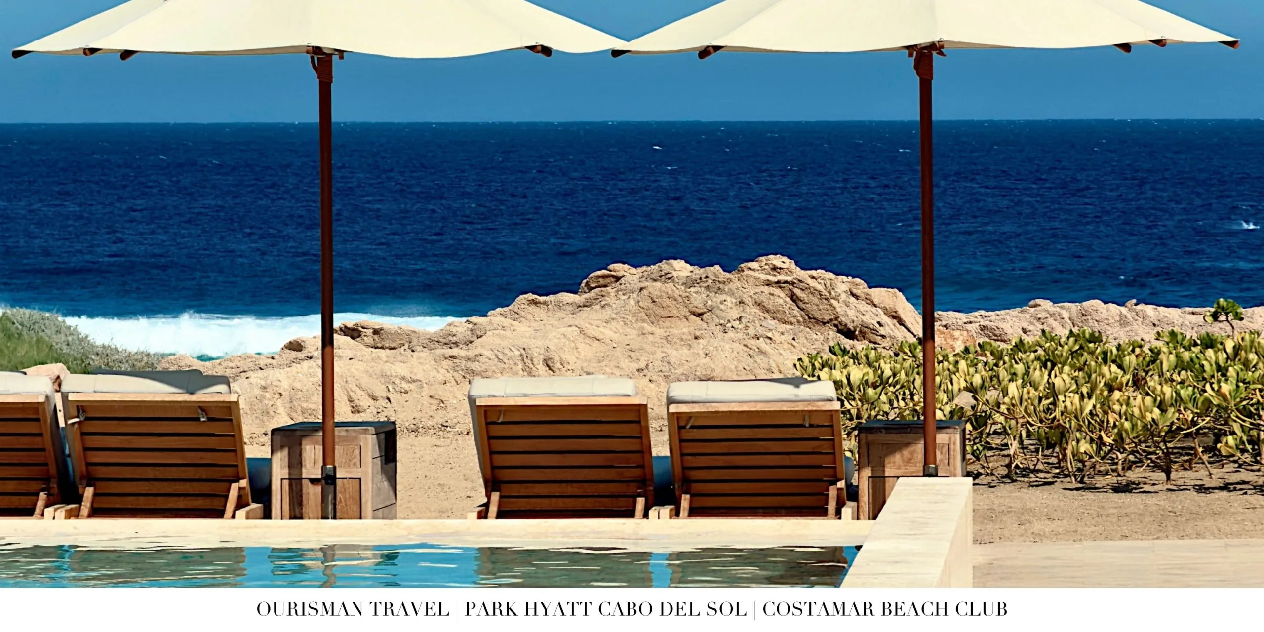 Lounge seating at Costamar Beach Club in Los Cabos.