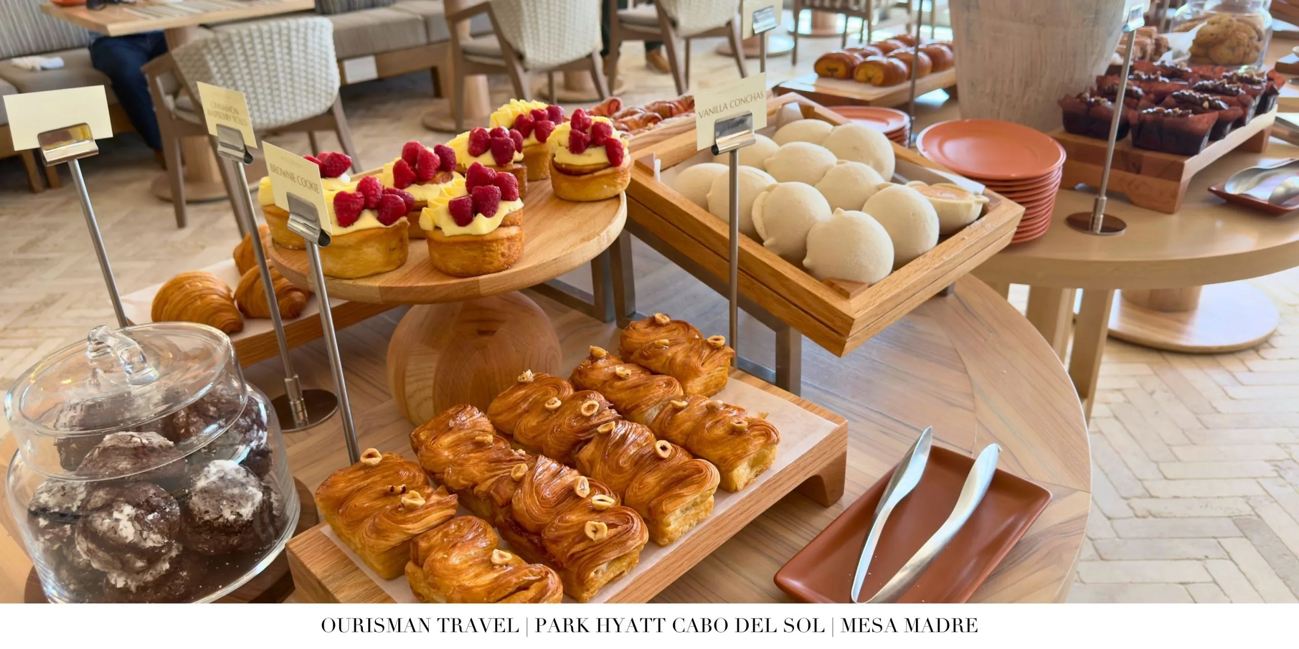 Fresh pastries served at Mesa Madre.