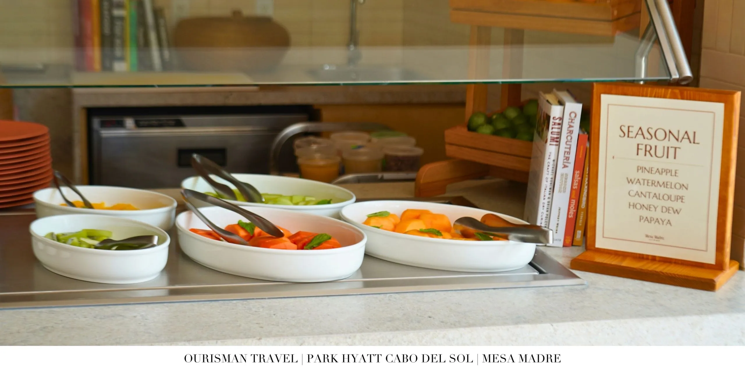Fresh breakfast spread at Mesa Madre at Park Hyatt Cabo del Sol.