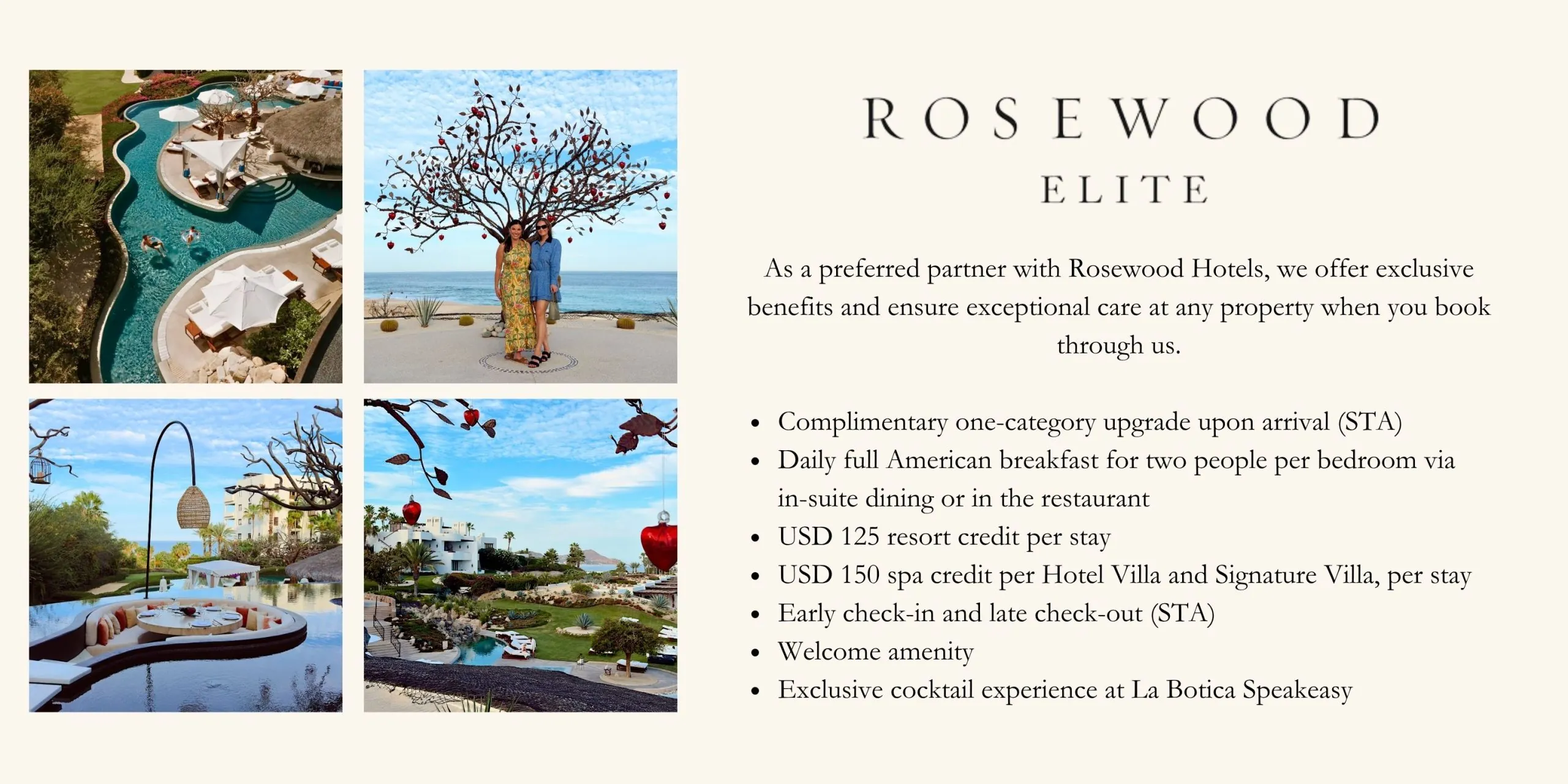 Rosewood Elite benefits at Las Ventanas al Paraíso, A Rosewood Resort