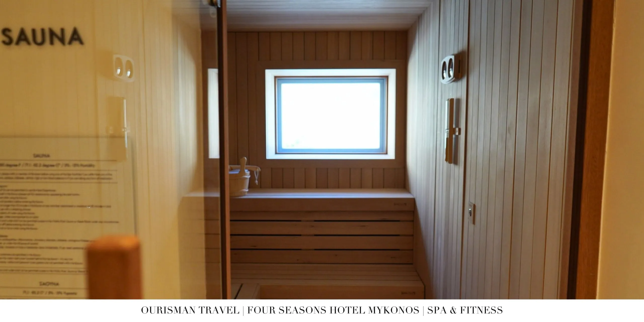 Sauna at the spa at Four Seasons Mykonos