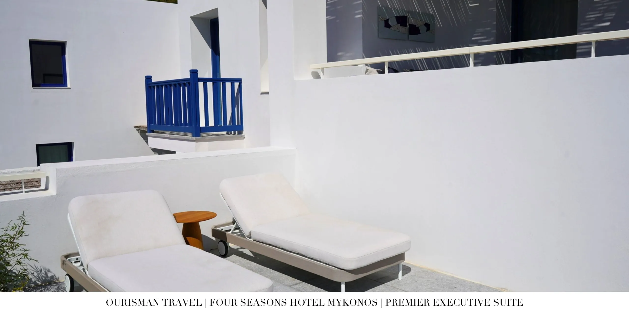 Private terrace at the Premier Executive Suite at Four Seasons Mykonos