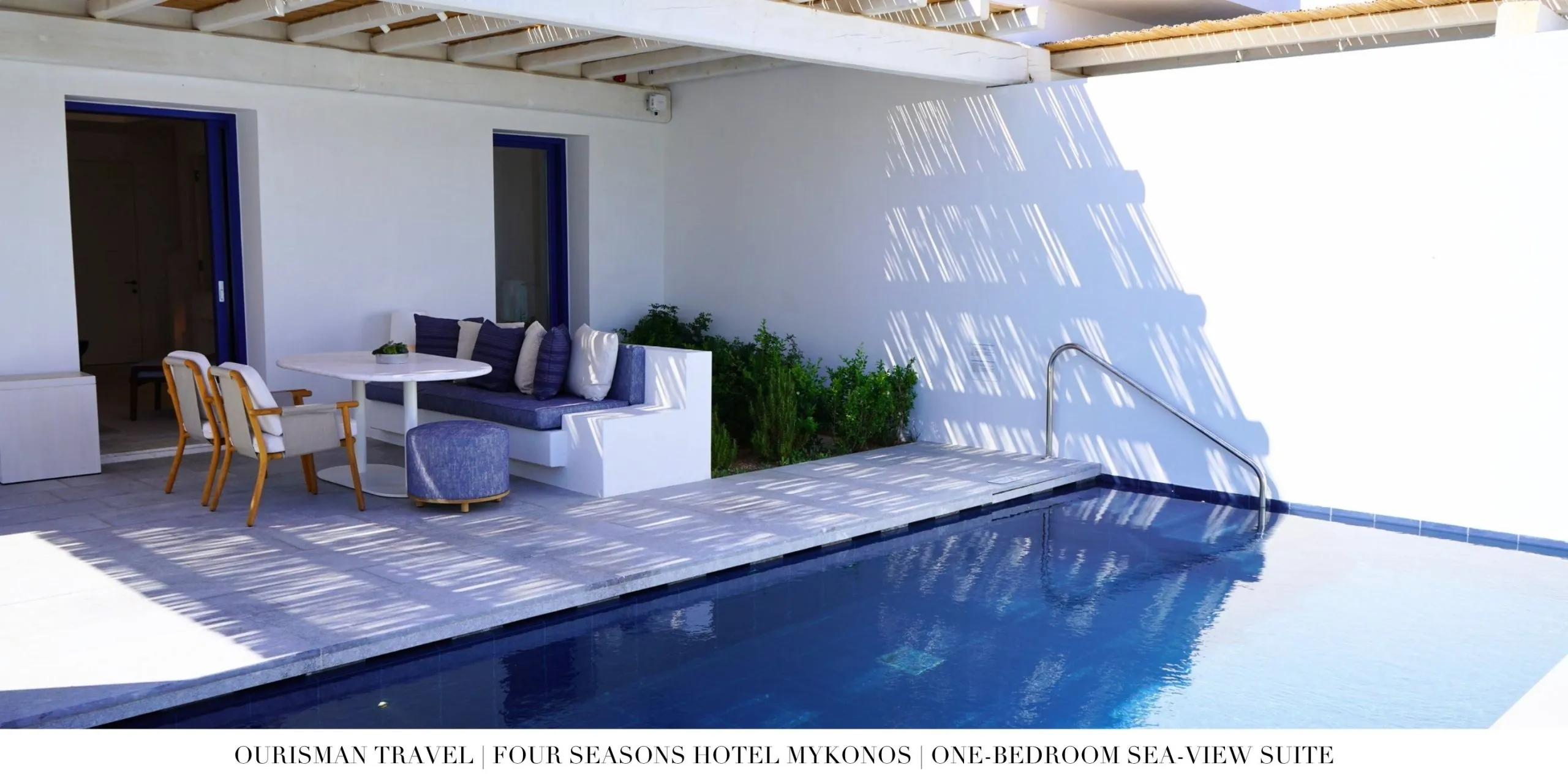 Private plunge pool at the One-Bedroom Sea-View Suite at Four Seasons Mykonos