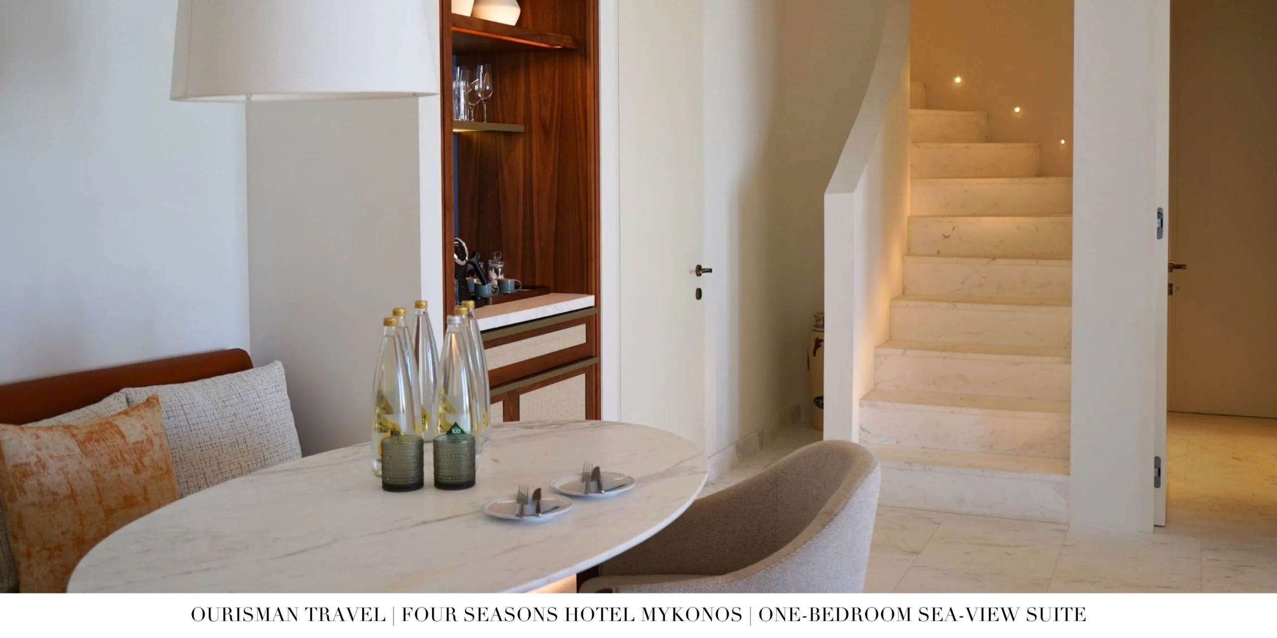 Bathroom in the One-Bedroom Sea-View Suite at Four Seasons Mykonos