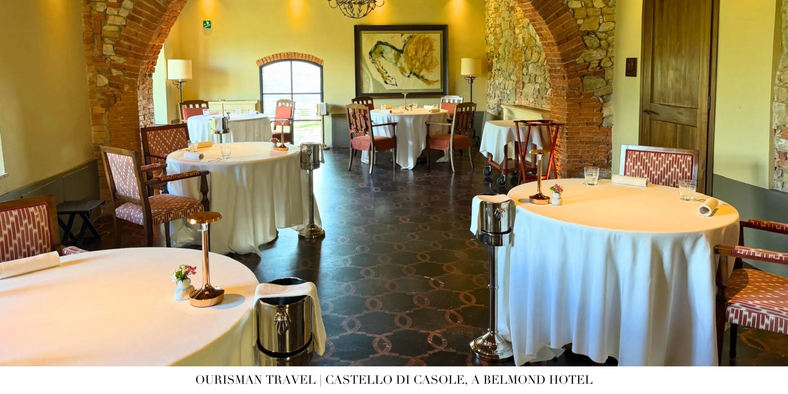 Dining room at Ristorante Tosca at Castello di Casole.