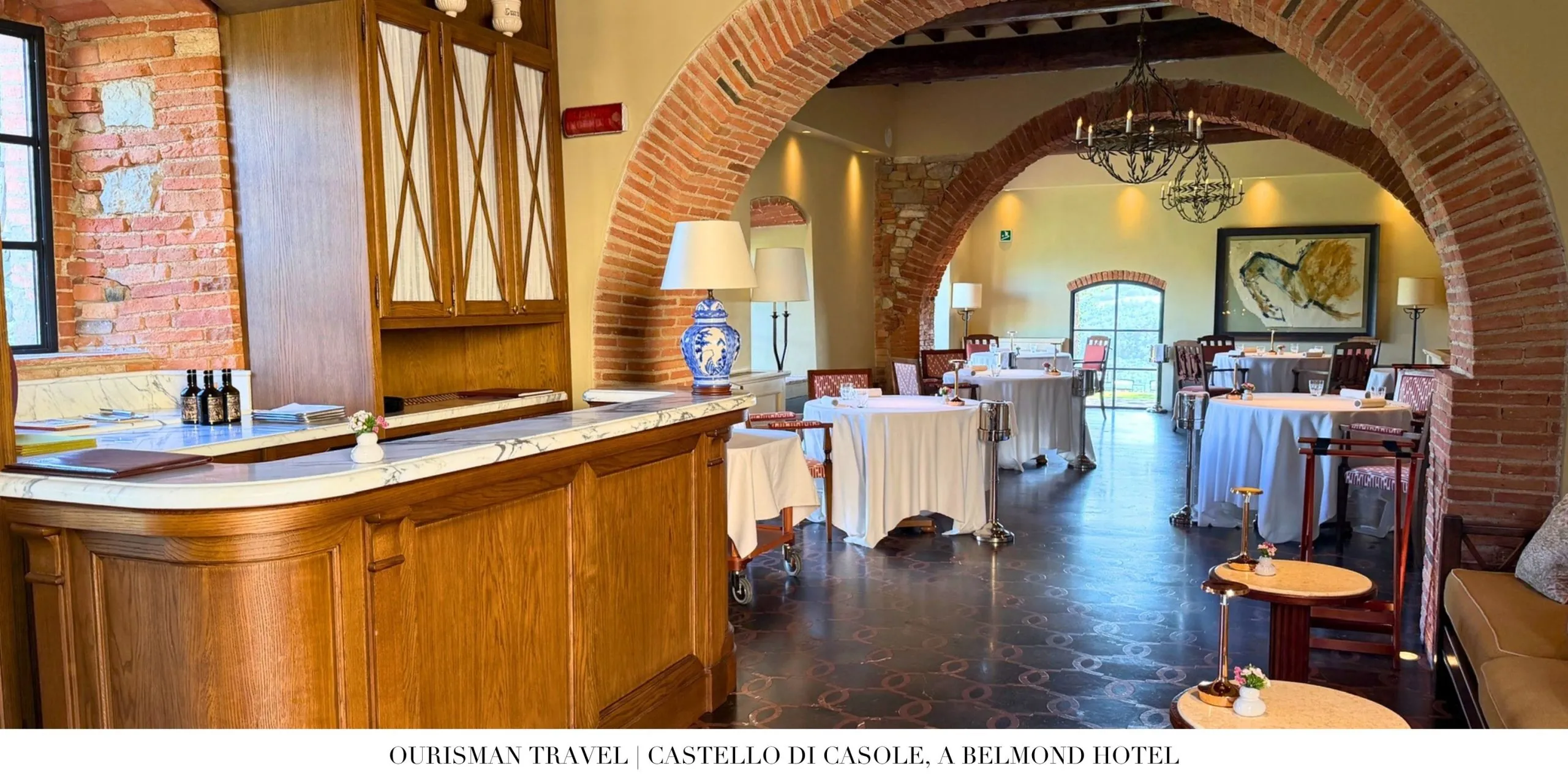 Dining room at Ristorante Tosca at Castello di Casole.
