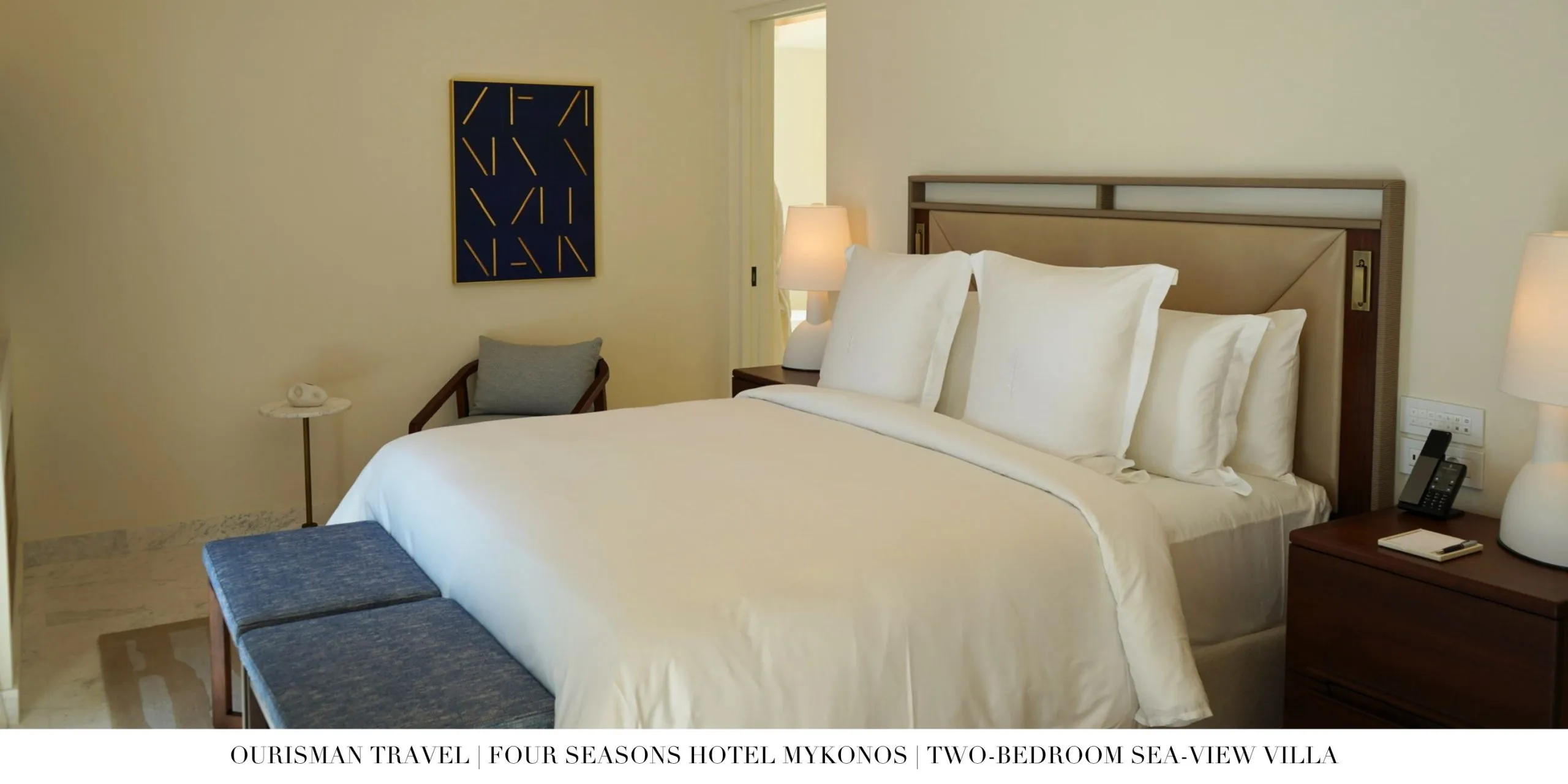 Bedroom in the Two-Bedroom Sea-View Villa at Four Seasons Mykonos