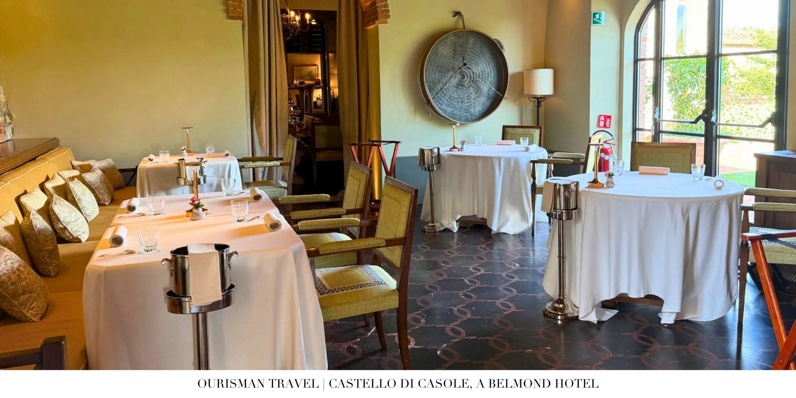 Restaurant interior at Ristorante Tosca at Castello di Casole.