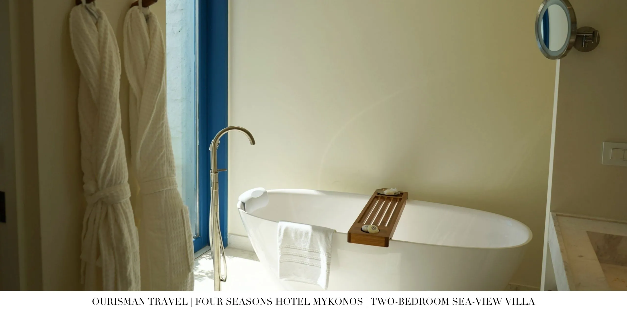 Soaking tub in the Two-Bedroom Sea-View Villa at Four Seasons Mykonos