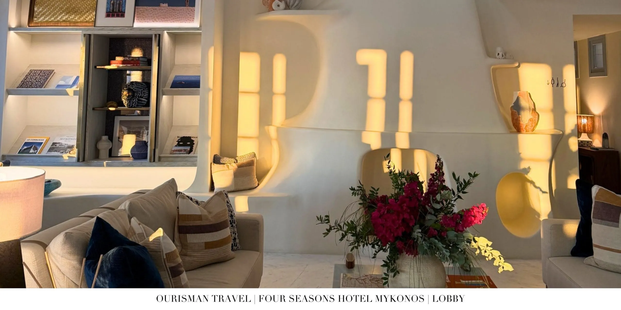 Reception lounge at Four Seasons Mykonos