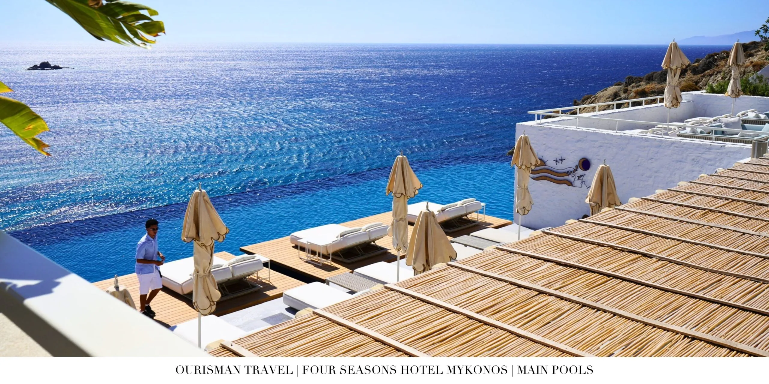 Pool overlooking the Aegean Sea at Four Seasons Mykonos